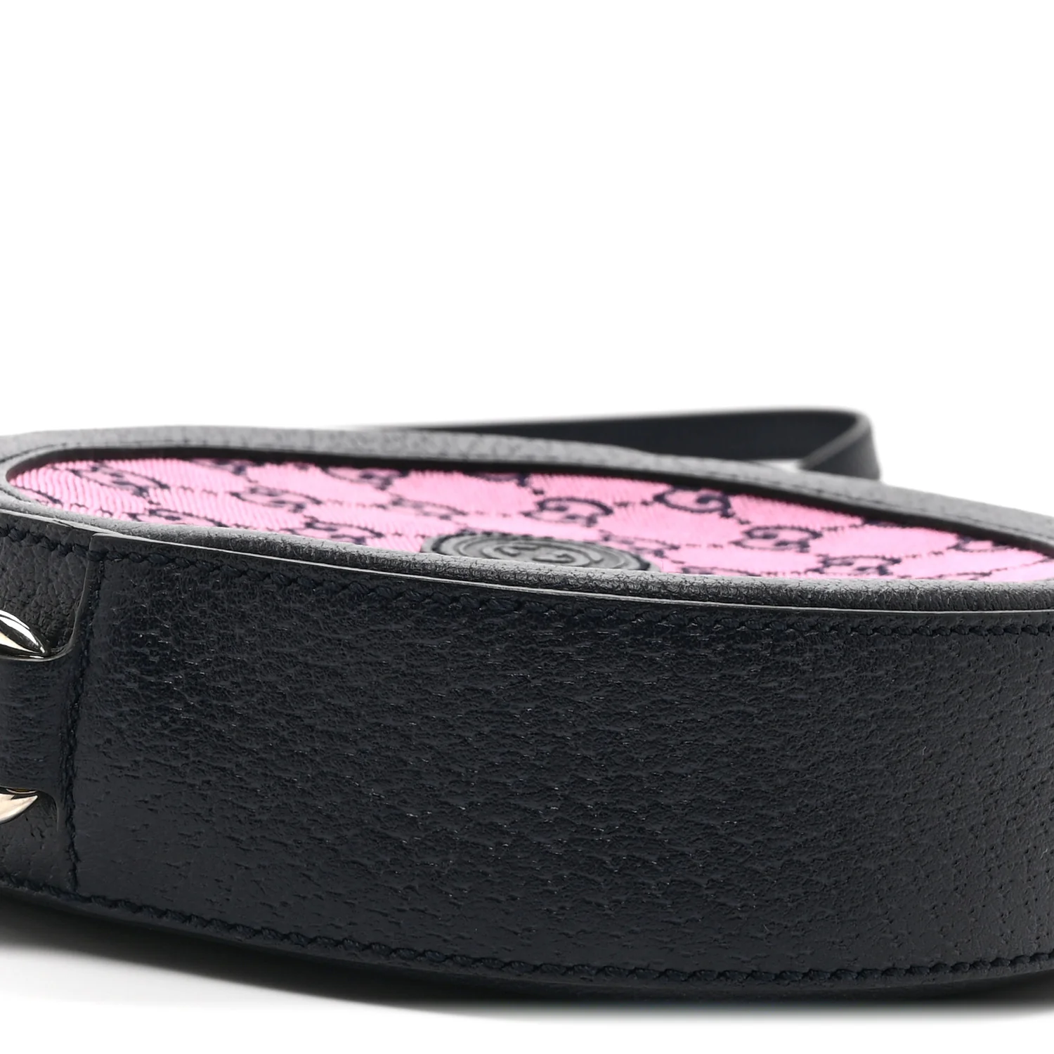 Monogram Multicolor Textured Calfskin Retro Interlocking G Round Shoulder Bag Pink Blue - Image 10