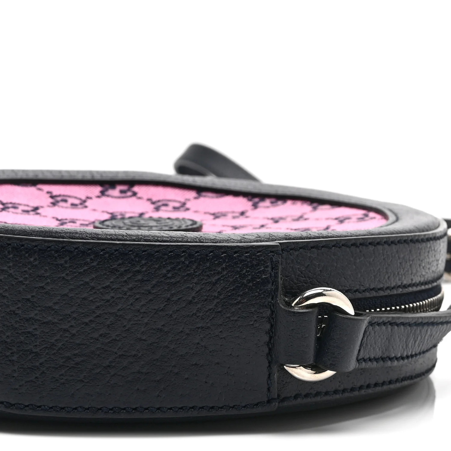 Monogram Multicolor Textured Calfskin Retro Interlocking G Round Shoulder Bag Pink Blue - Image 11