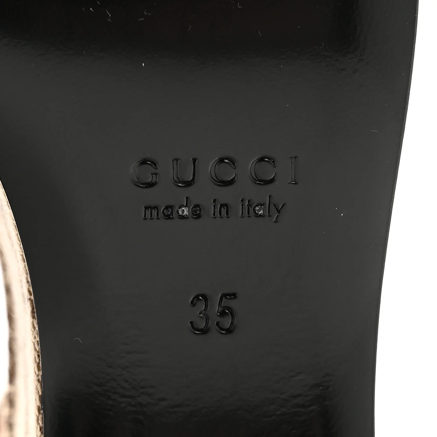 Monogram Nappa Chalotte Horsebit Ankle Strap 75mm Flatform Sandals 35 Beige Ebony - Image 7