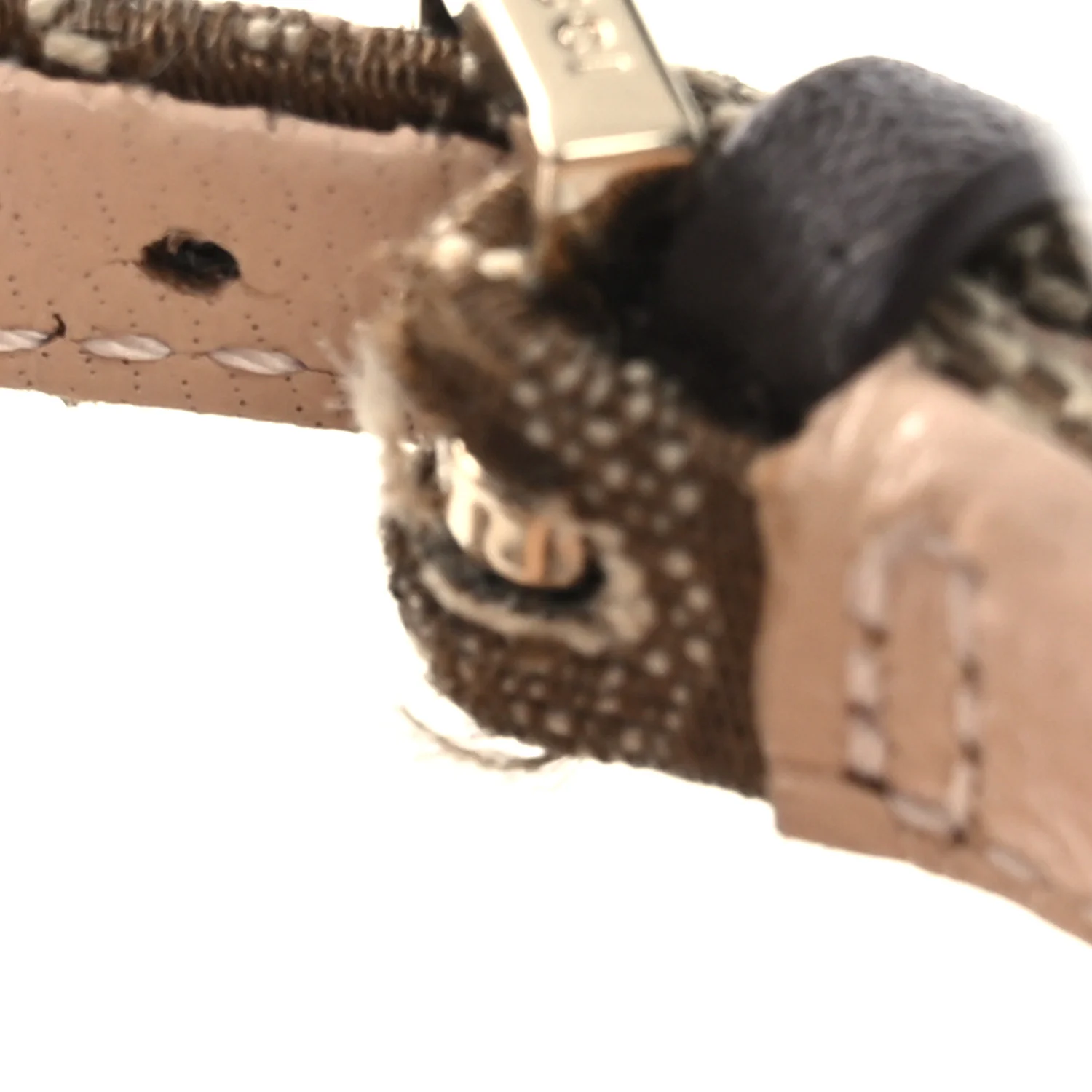 Monogram Nappa Chalotte Horsebit Ankle Strap 75mm Flatform Sandals 35.5 Beige Ebony - Image 11
