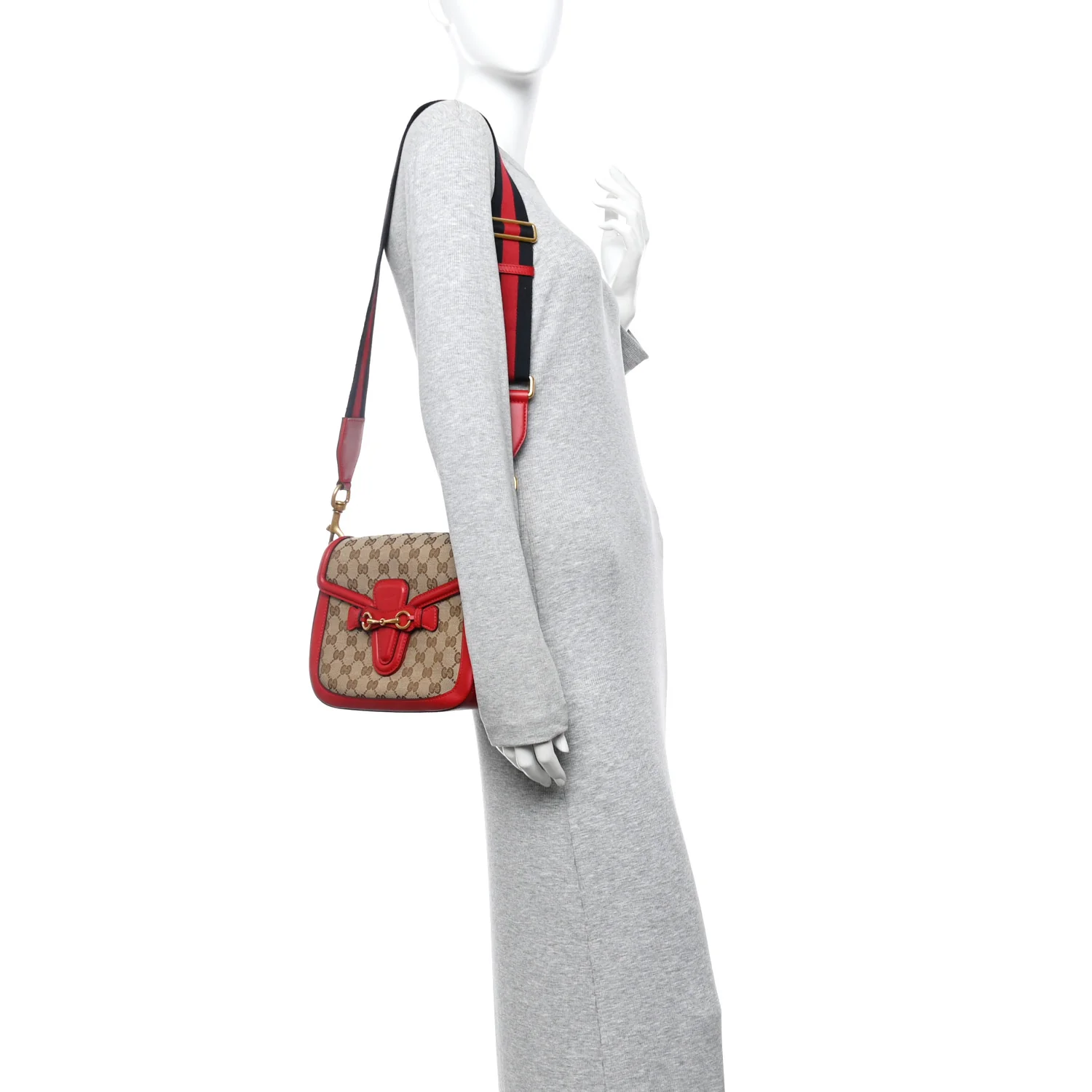 Monogram Ruinart Calfskin Medium Lady Web Shoulder Bag Beige Ebony Hibiscus Red - Image 2