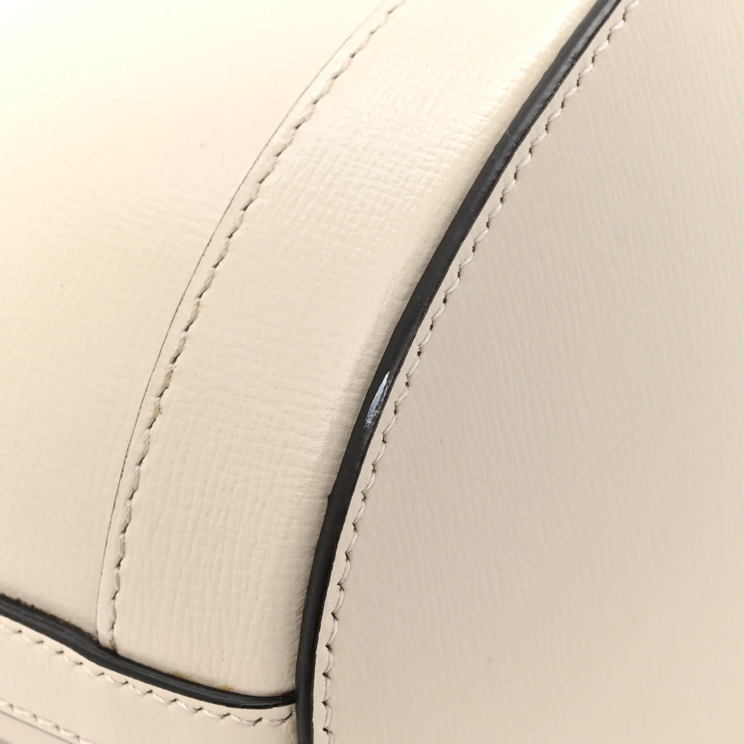 Monogram Textured Calfskin Horsebit 1955 Drawstring Bucket Bag Beige Mystic White - Image 11