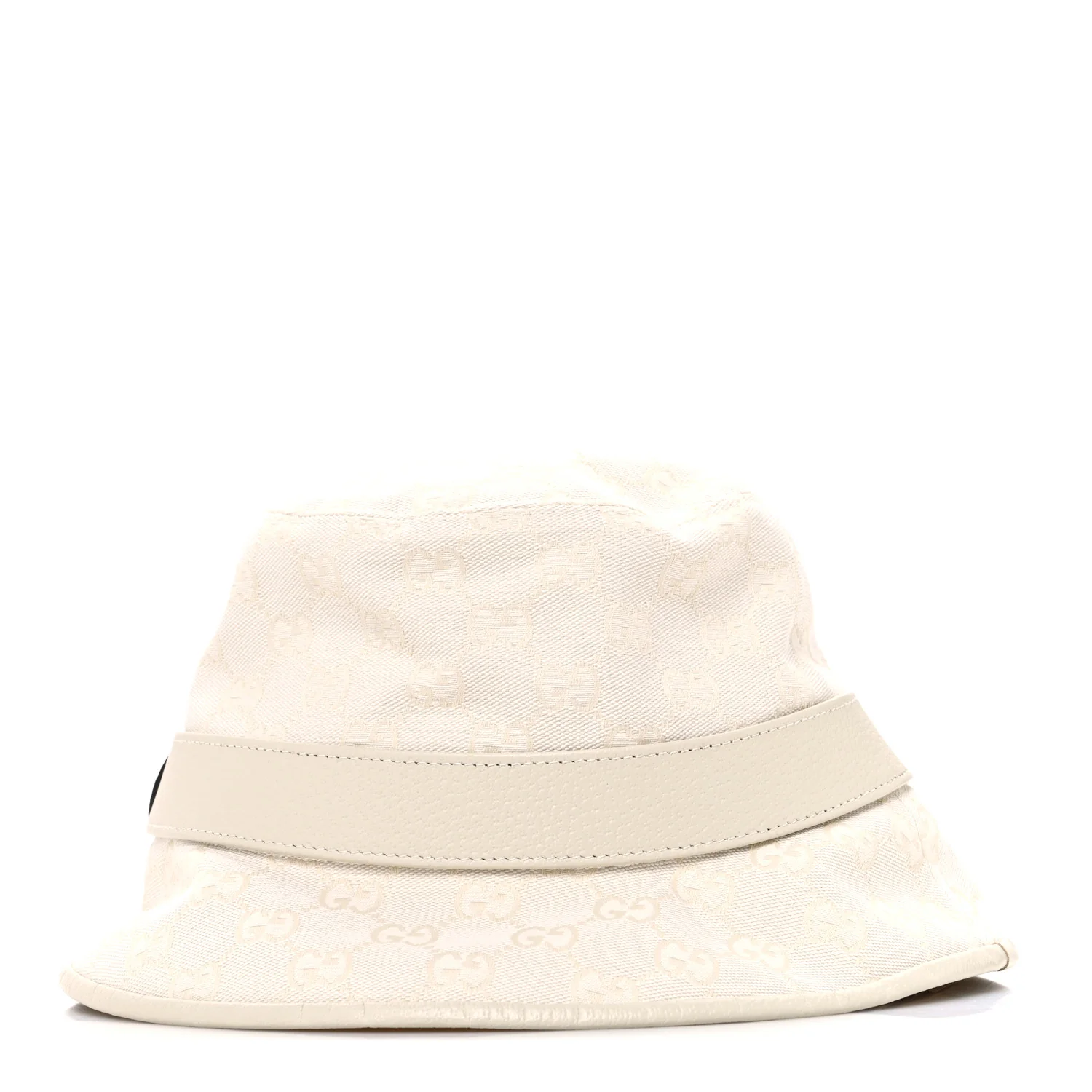 Monogram Textured Dollar Calfskin GG Jago Bucket Hat S Ivory - Image 4