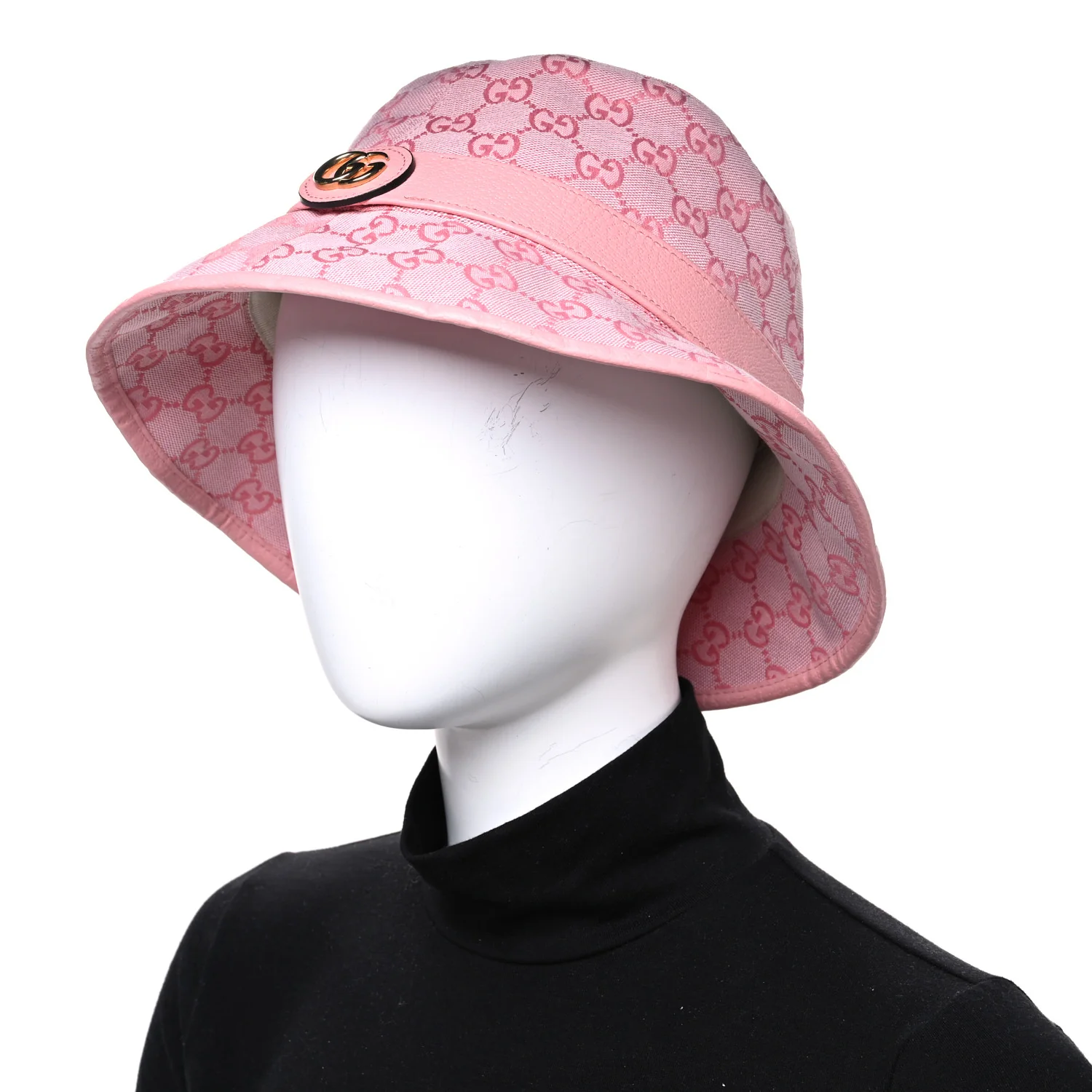 Monogram Textured Dollar Calfskin GG Jago Bucket Hat XXL  Soft Cotton Candy Dark Cotton Candy - Image 2