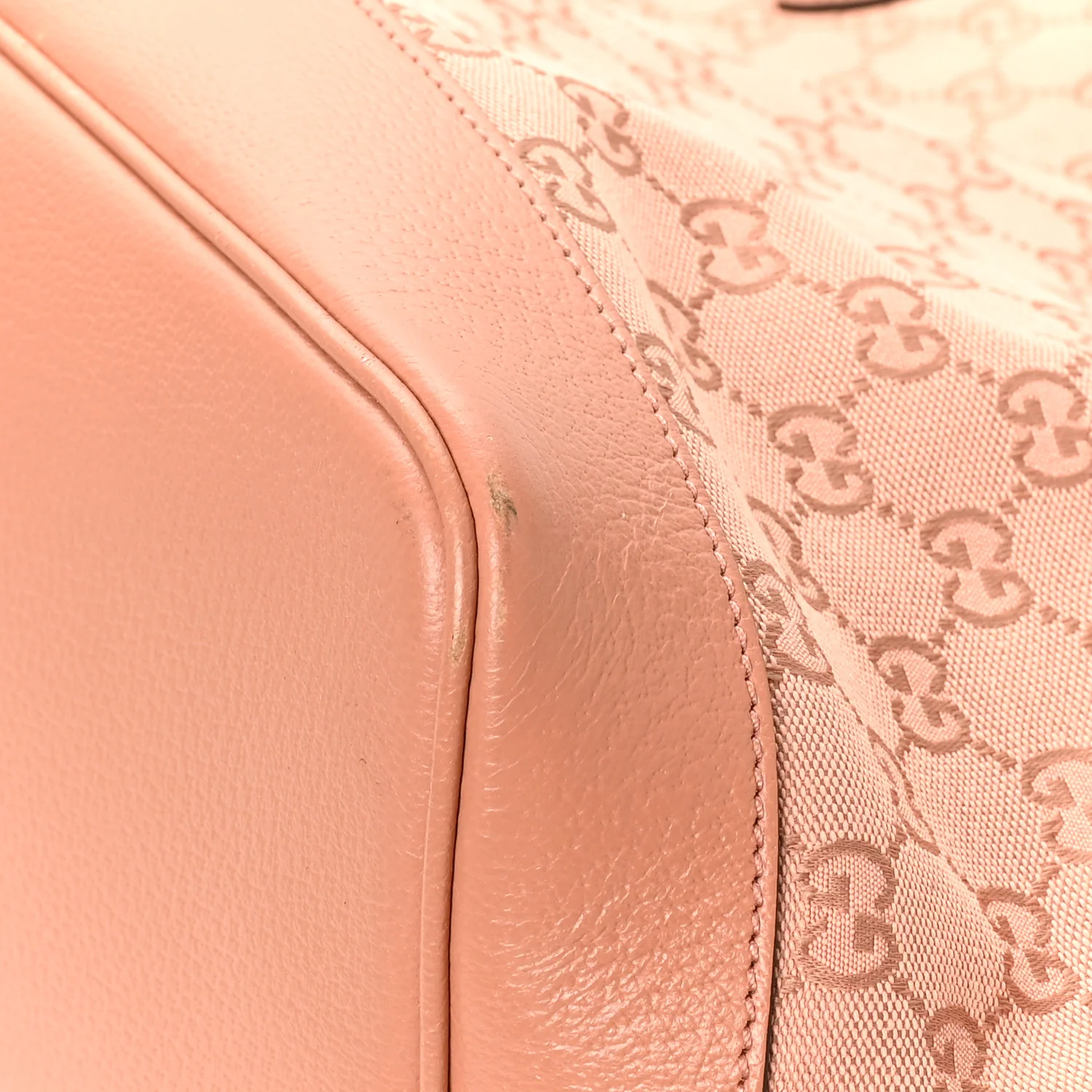 Monogram Textured Dollar Calfskin Large Ophidia Shopping Tote Cloche Rose Pink - Image 13