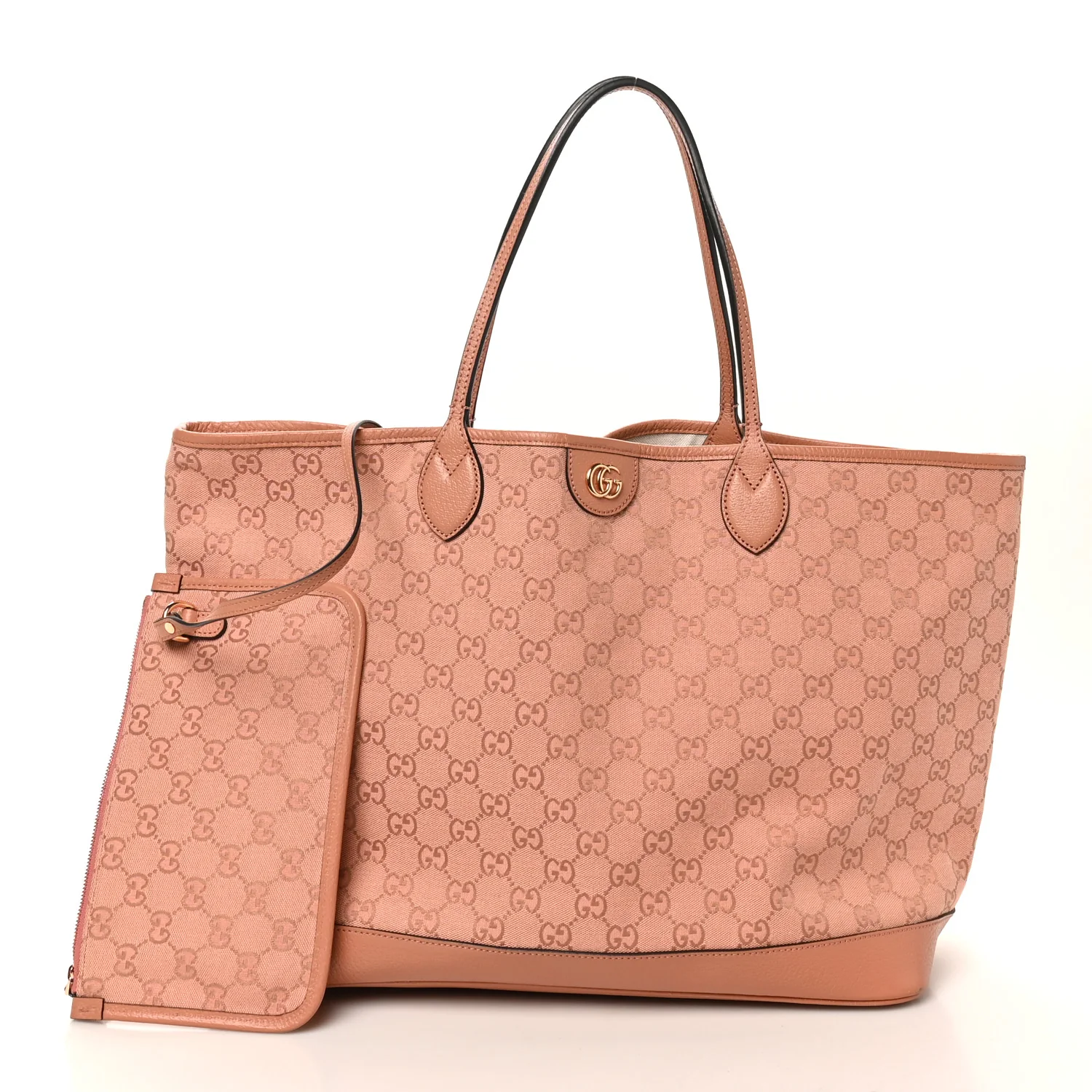 Monogram Textured Dollar Calfskin Large Ophidia Shopping Tote Cloche Rose Pink - Image 3