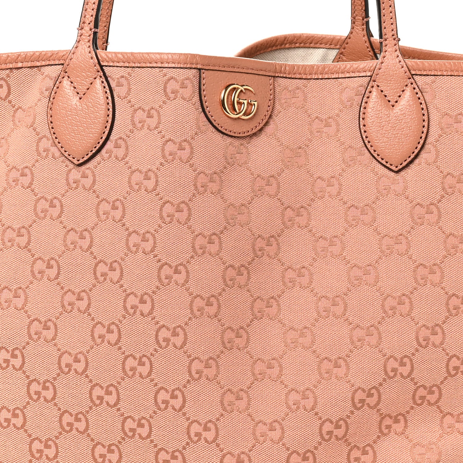 Monogram Textured Dollar Calfskin Large Ophidia Shopping Tote Cloche Rose Pink - Image 9