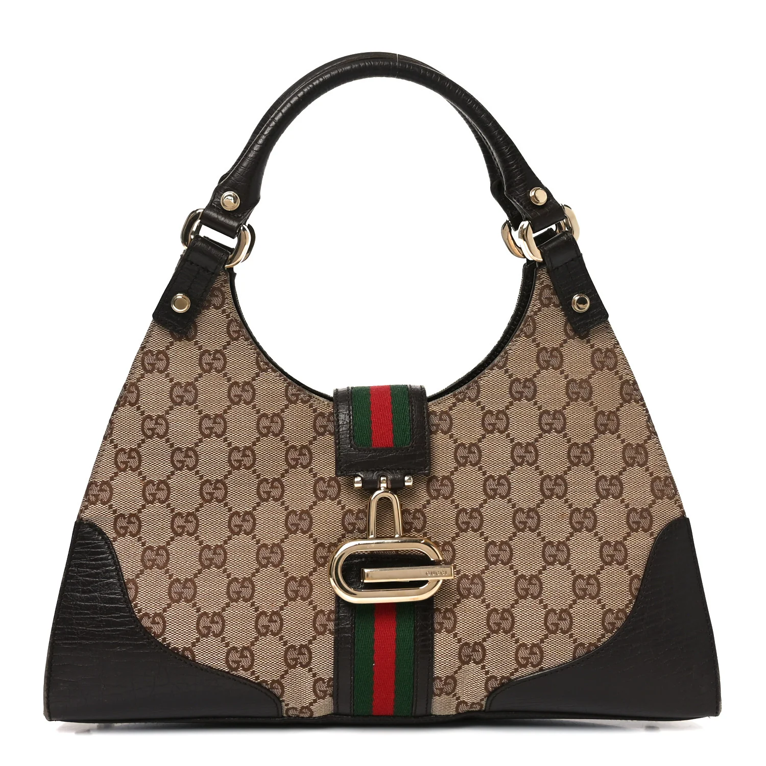 Monogram Web Junco Shoulder Bag Dark Brown