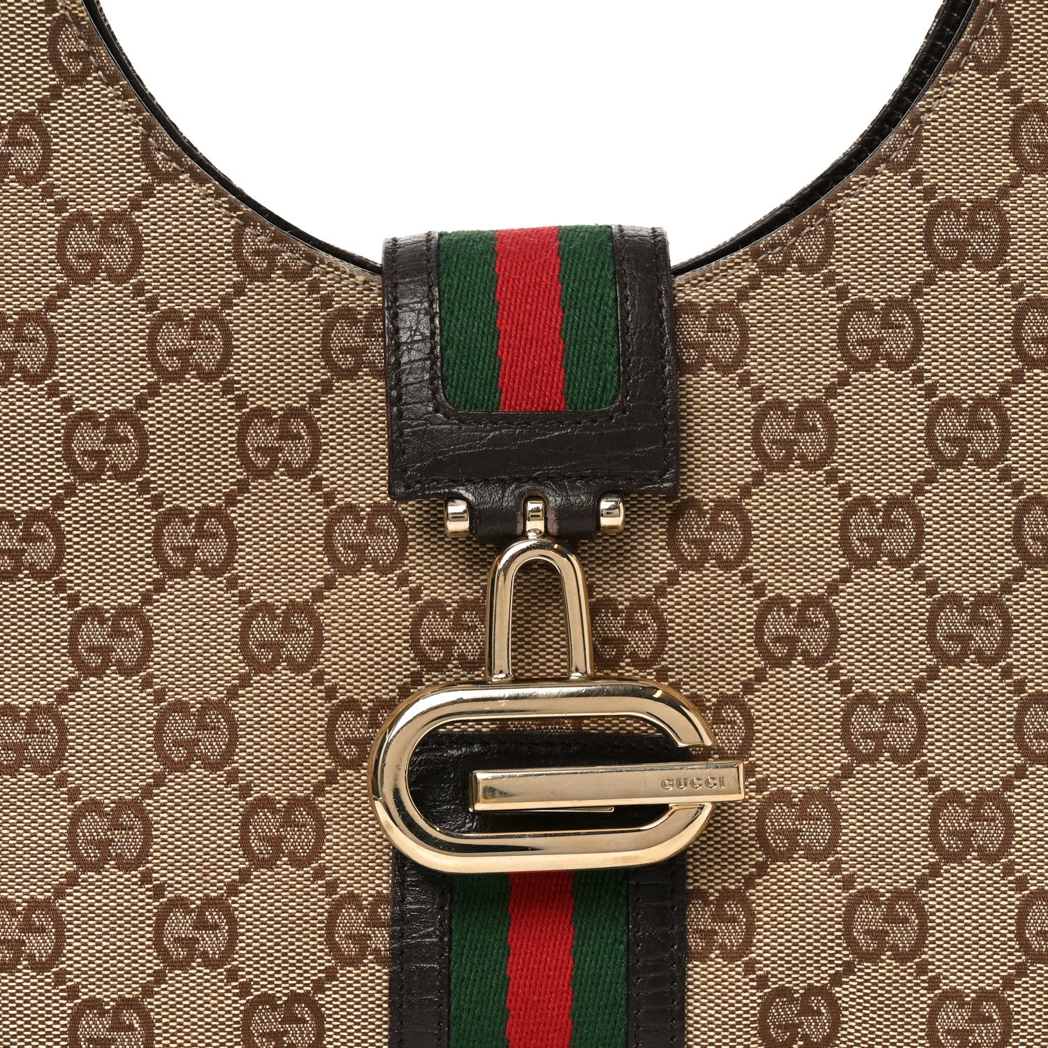 Monogram Web Junco Shoulder Bag Dark Brown - Image 8