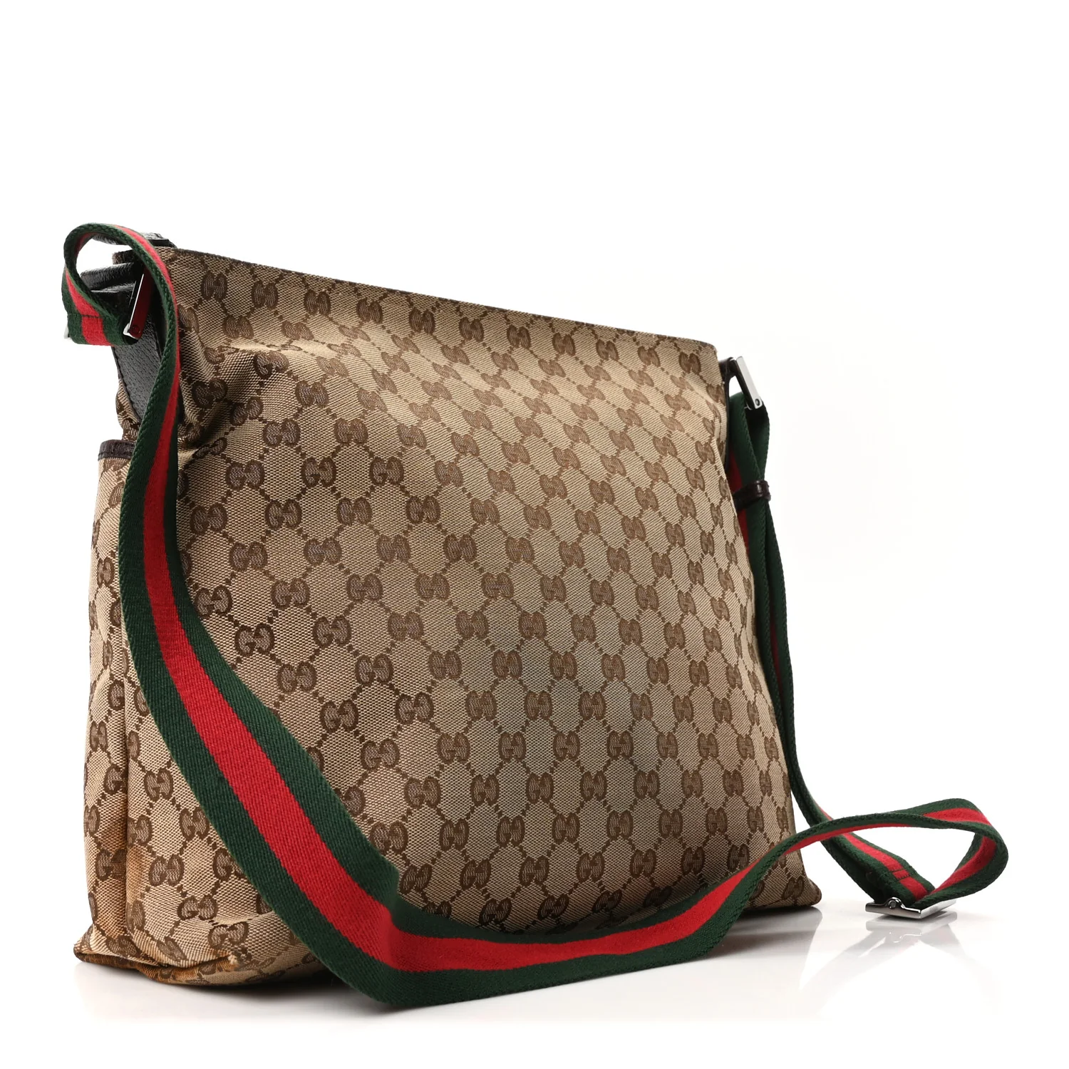 Monogram Web Medium Flat Messenger Bag Brown - Image 3