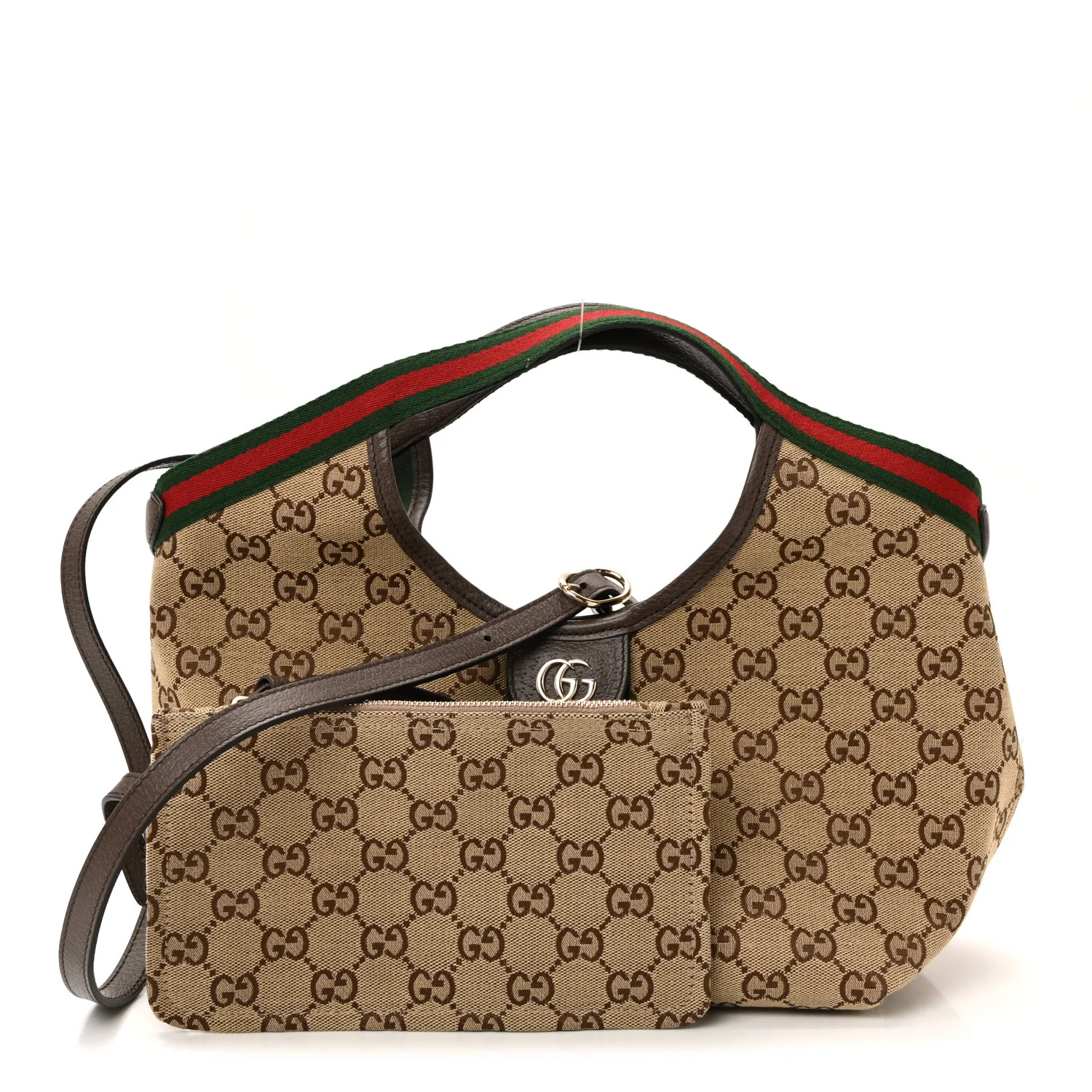 Monogram Web Small Giglio Tote Bag Beige Dark Brown - Image 3