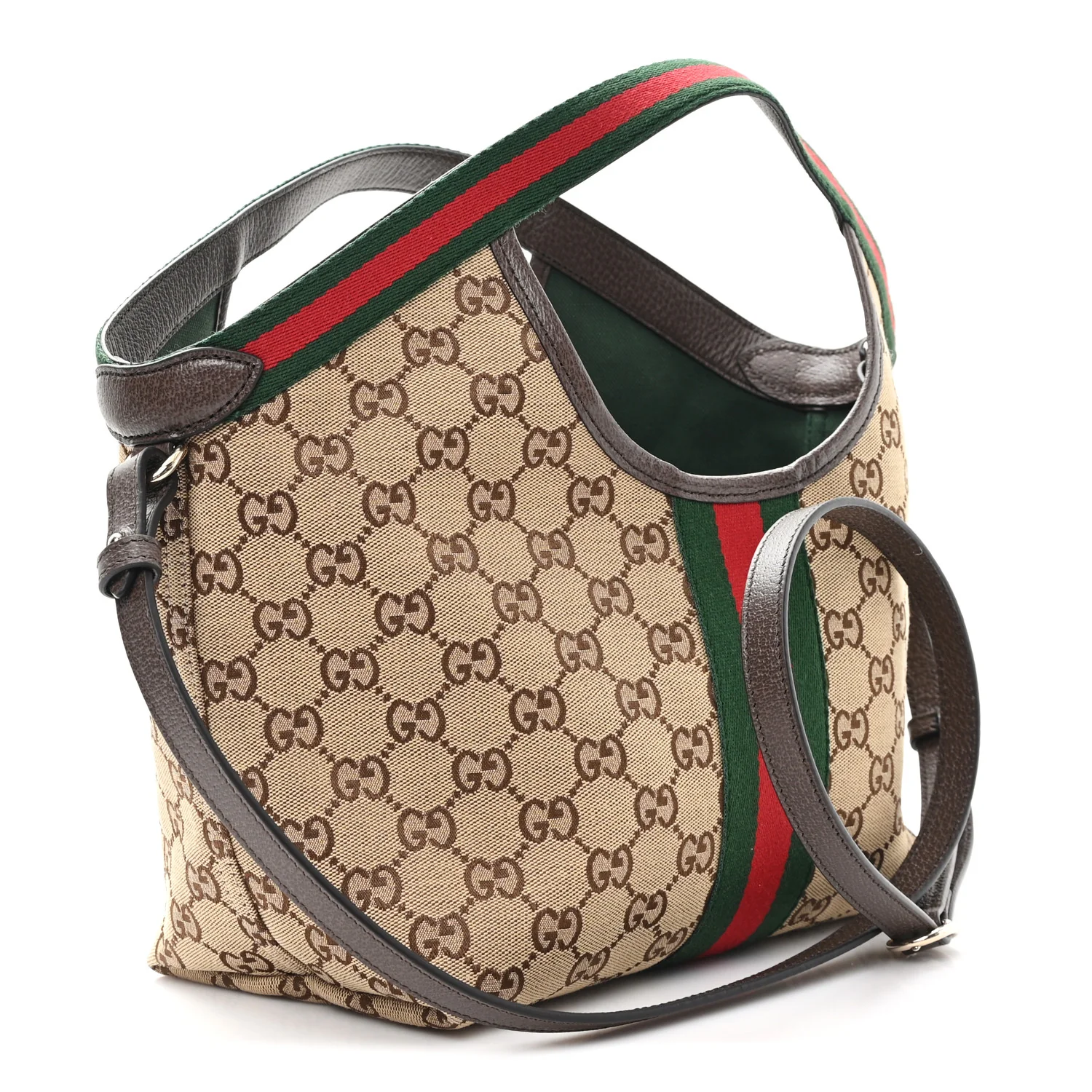 Monogram Web Small Giglio Tote Bag Beige Dark Brown - Image 3
