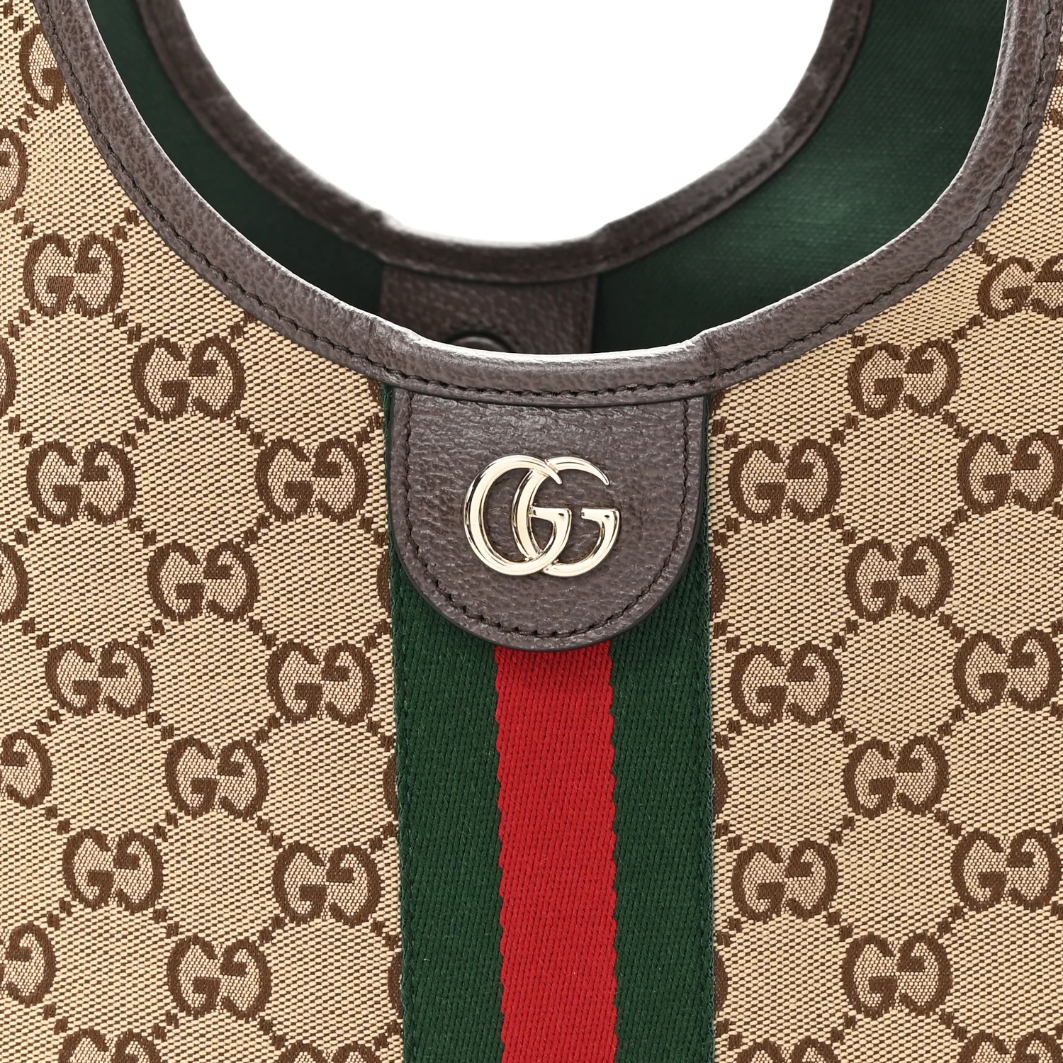 Monogram Web Small Giglio Tote Bag Beige Dark Brown - Image 8