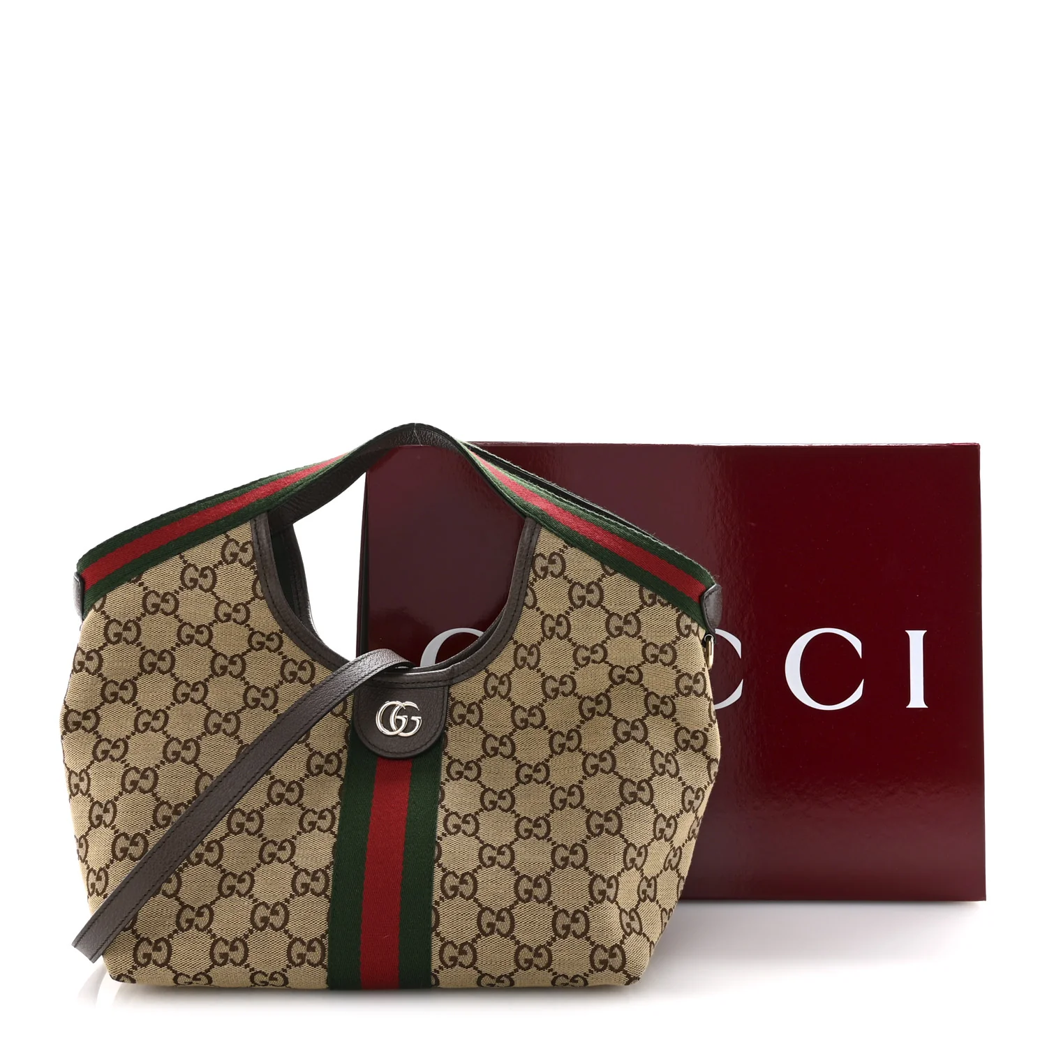 Monogram Web Small Giglio Tote Beige Dark Brown - Image 11