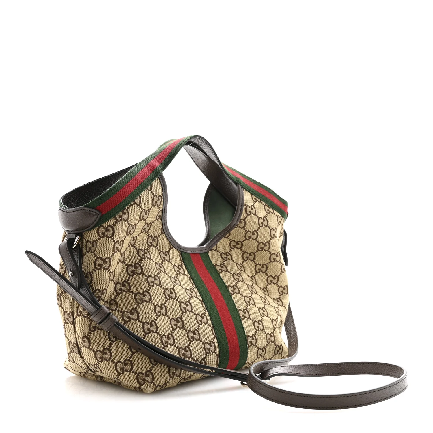 Monogram Web Small Giglio Tote Beige Dark Brown - Image 4