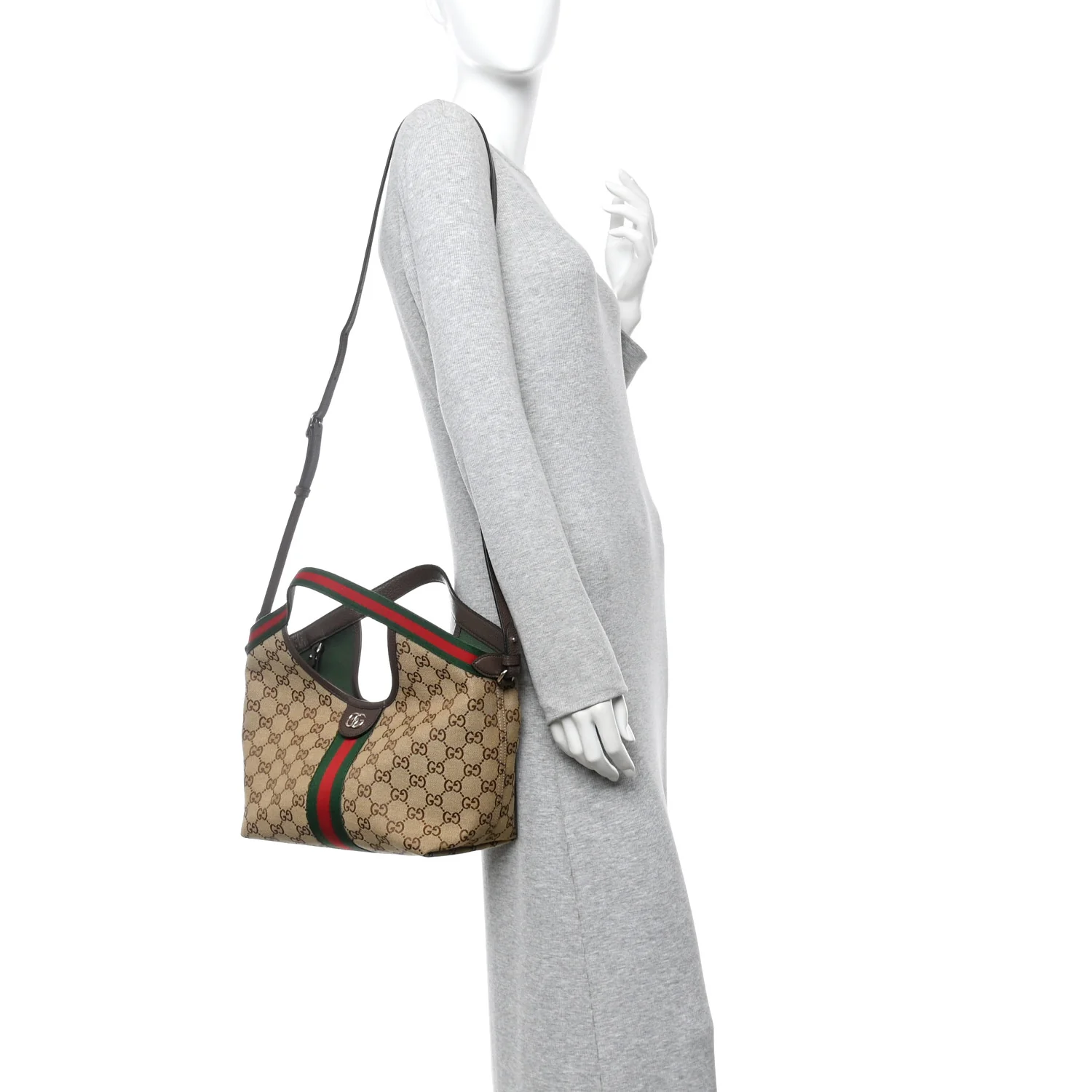 Monogram Web Small Giglio Tote Beige Dark Brown - Image 2