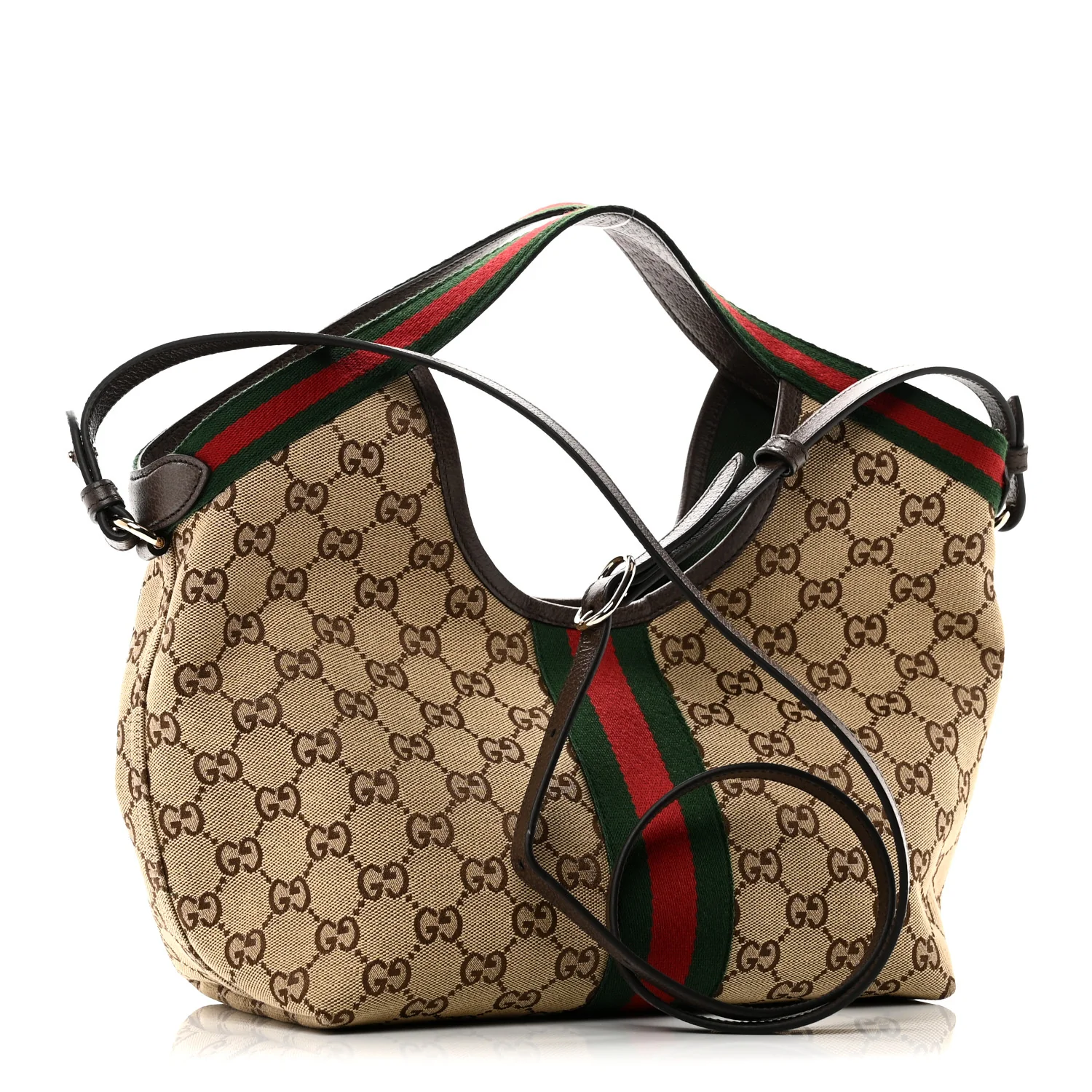 Monogram Web Small Giglio Tote Beige Dark Brown - Image 4