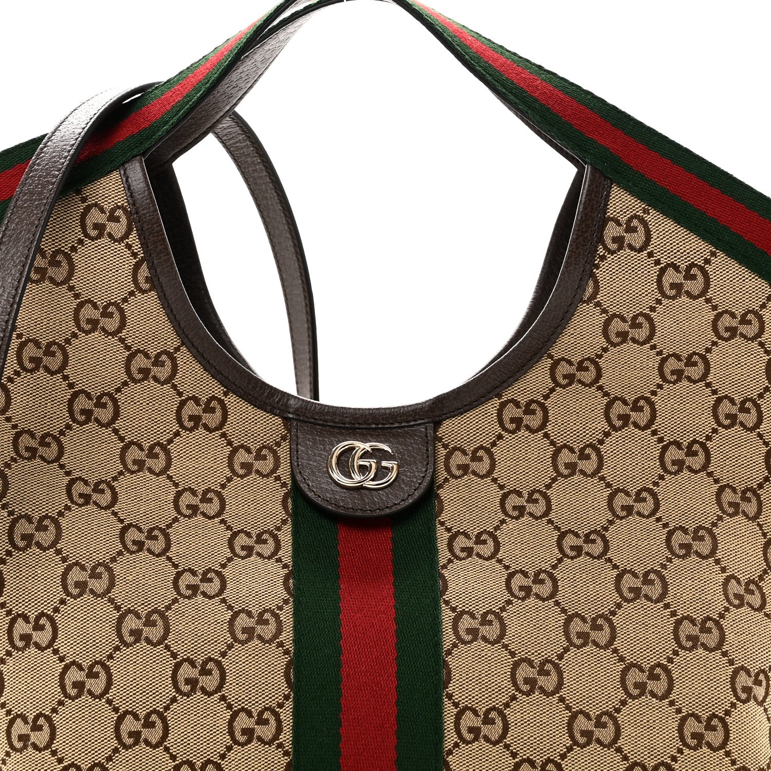 Monogram Web Small Giglio Tote Beige Dark Brown - Image 9