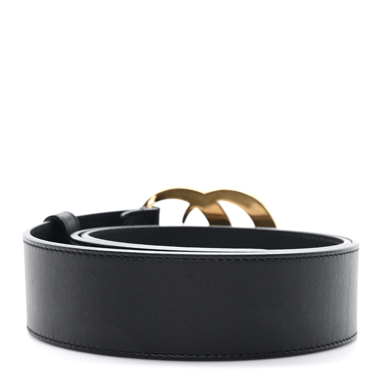 Moon Calfskin Pearl Double G 40mm Belt 85 34 Black Cream - Image 2