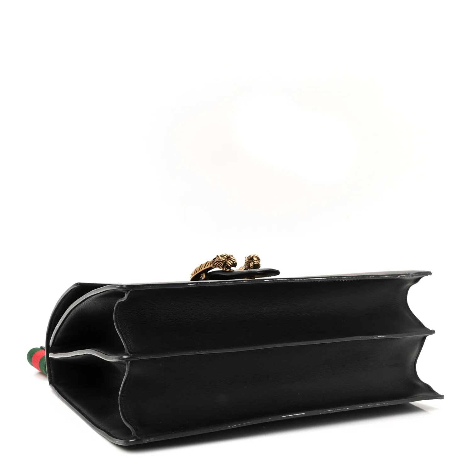 Moon Calfskin Web Large Dionysus Bamboo Top Handle Bag Black - Image 4