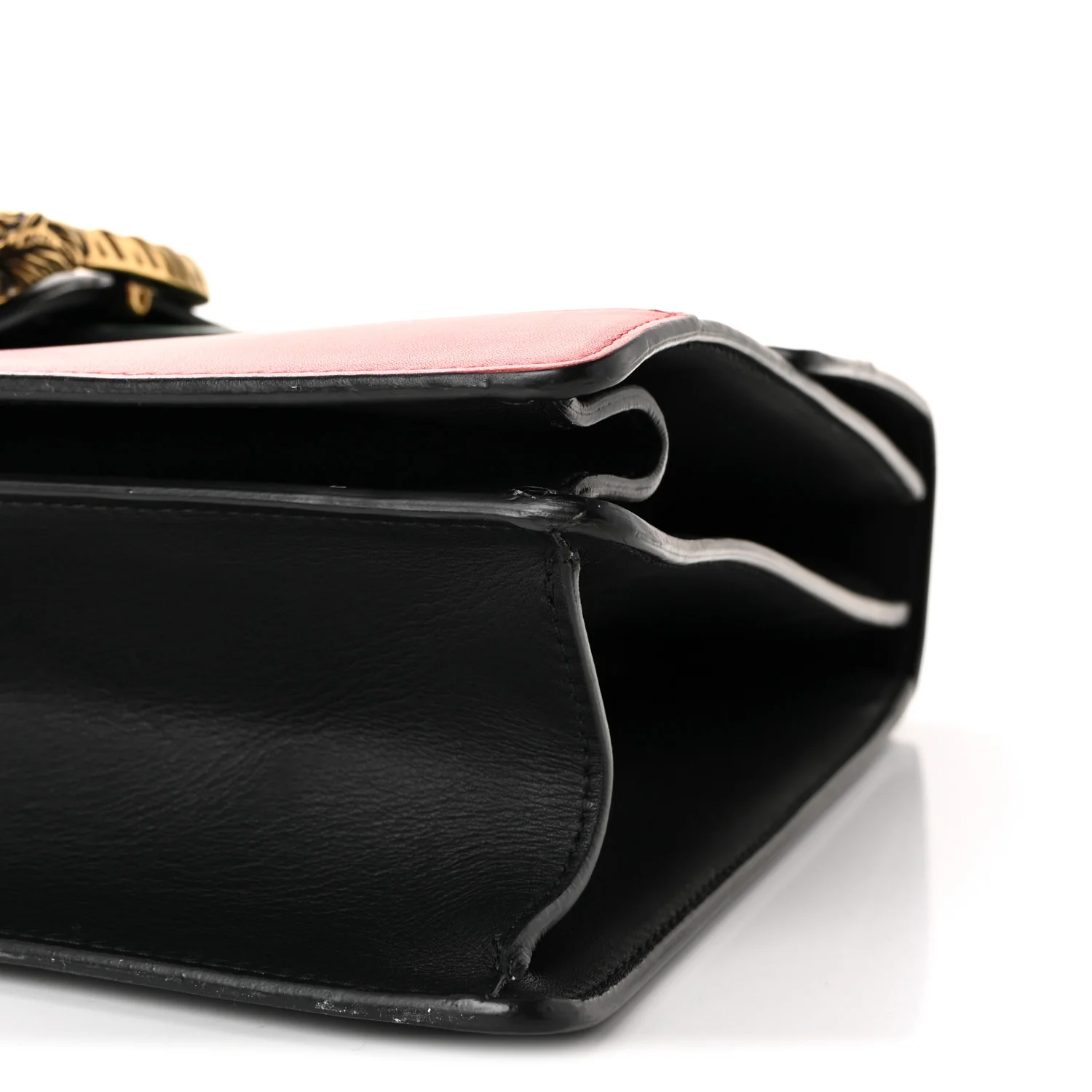 Moon Calfskin Web Large Dionysus Bamboo Top Handle Bag Black Bright Evergreen Hibiscus Red - Image 10