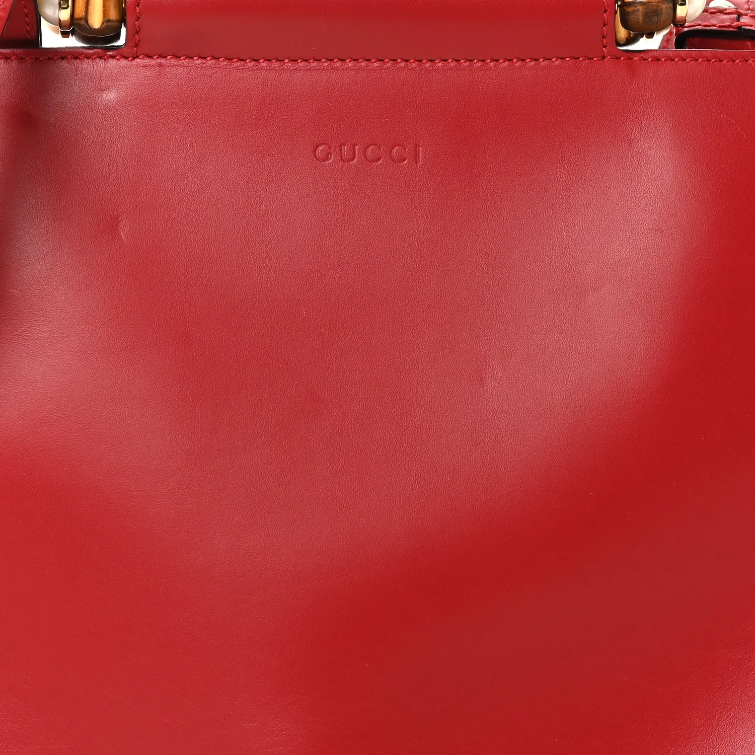 Nappa Bamboo Small Nymphaea Top Handle Bag Hibiscus Red - Image 8