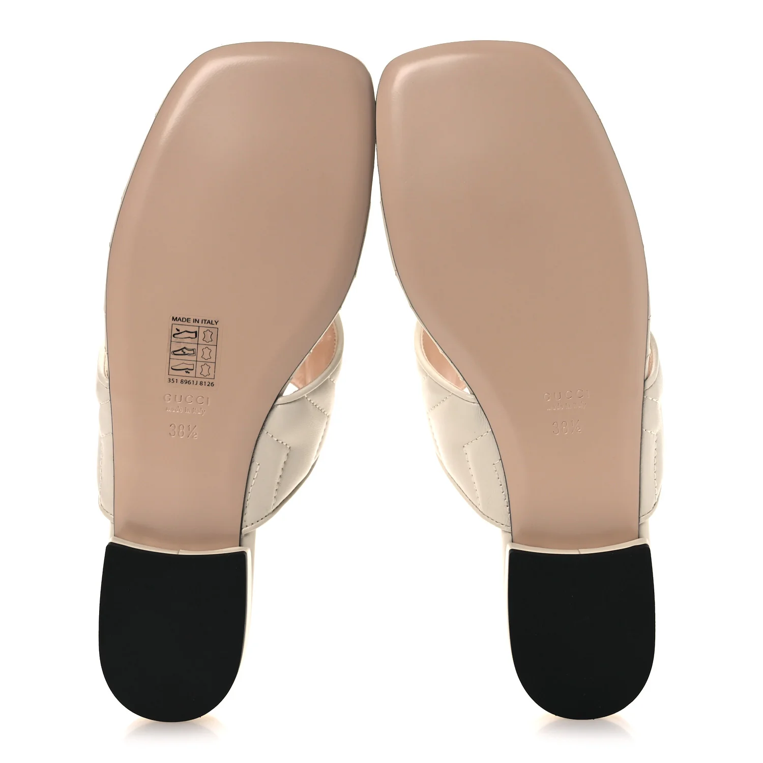 Nappa Charlotte Double G Marmont Thong Sandals 38.5 Mystic White - Image 7