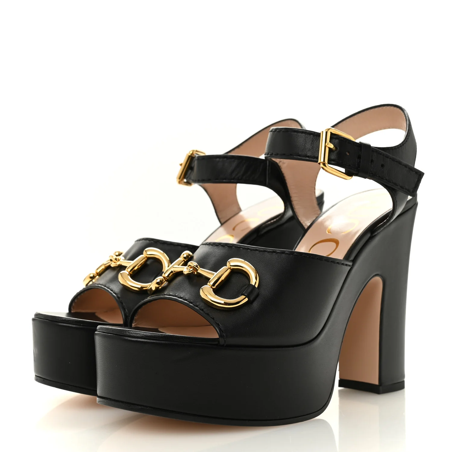 Nappa Charlotte Horsebit 40/135mm Platform Sandals 39.5 Black - Image 4