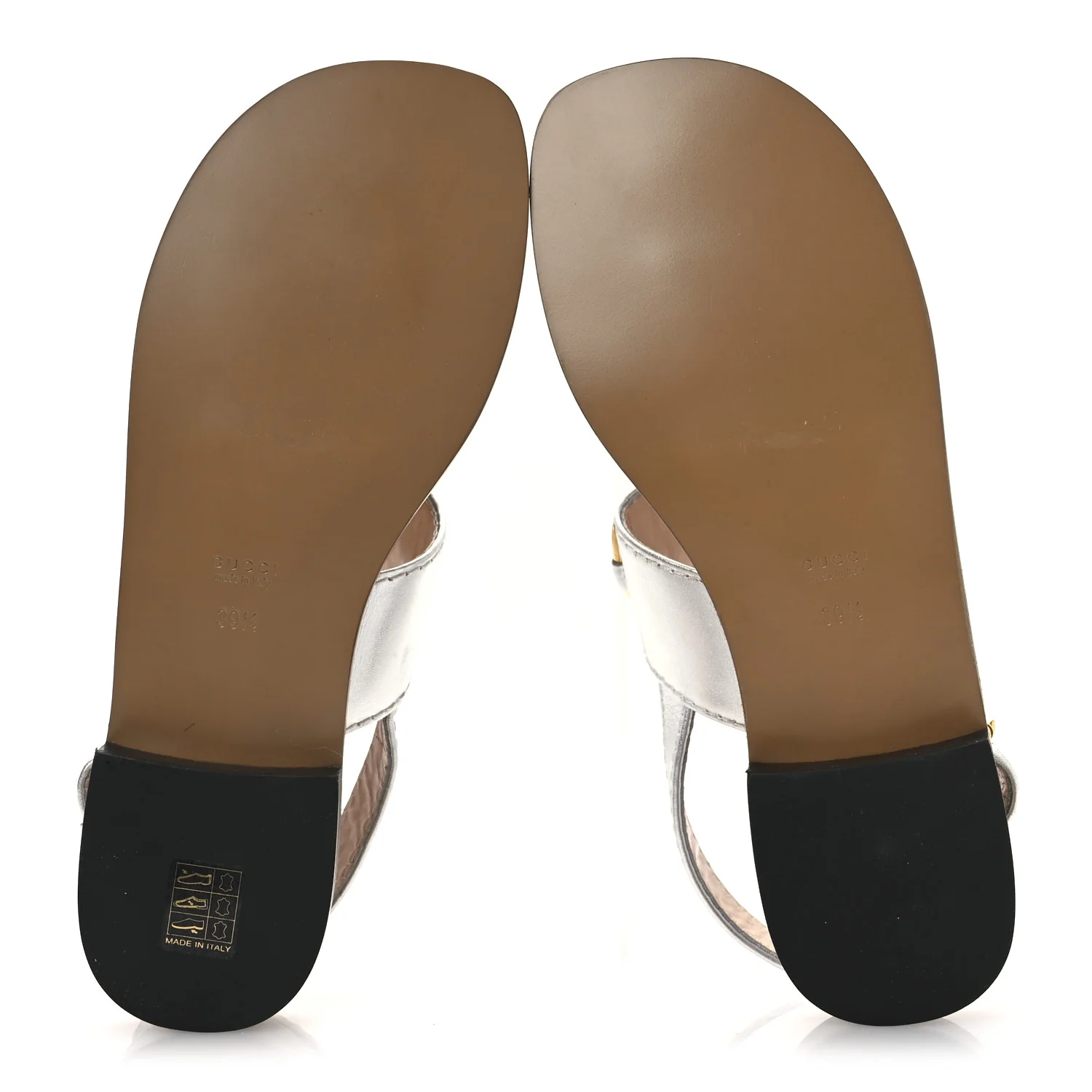 Nappa Charlotte Horsebit Thong Sandals 39.5 Silver - Image 7