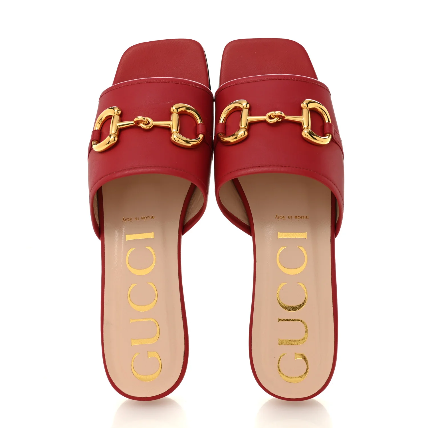 Nappa Horsebit Flat Slide Sandals 39 Red Blood - Image 2