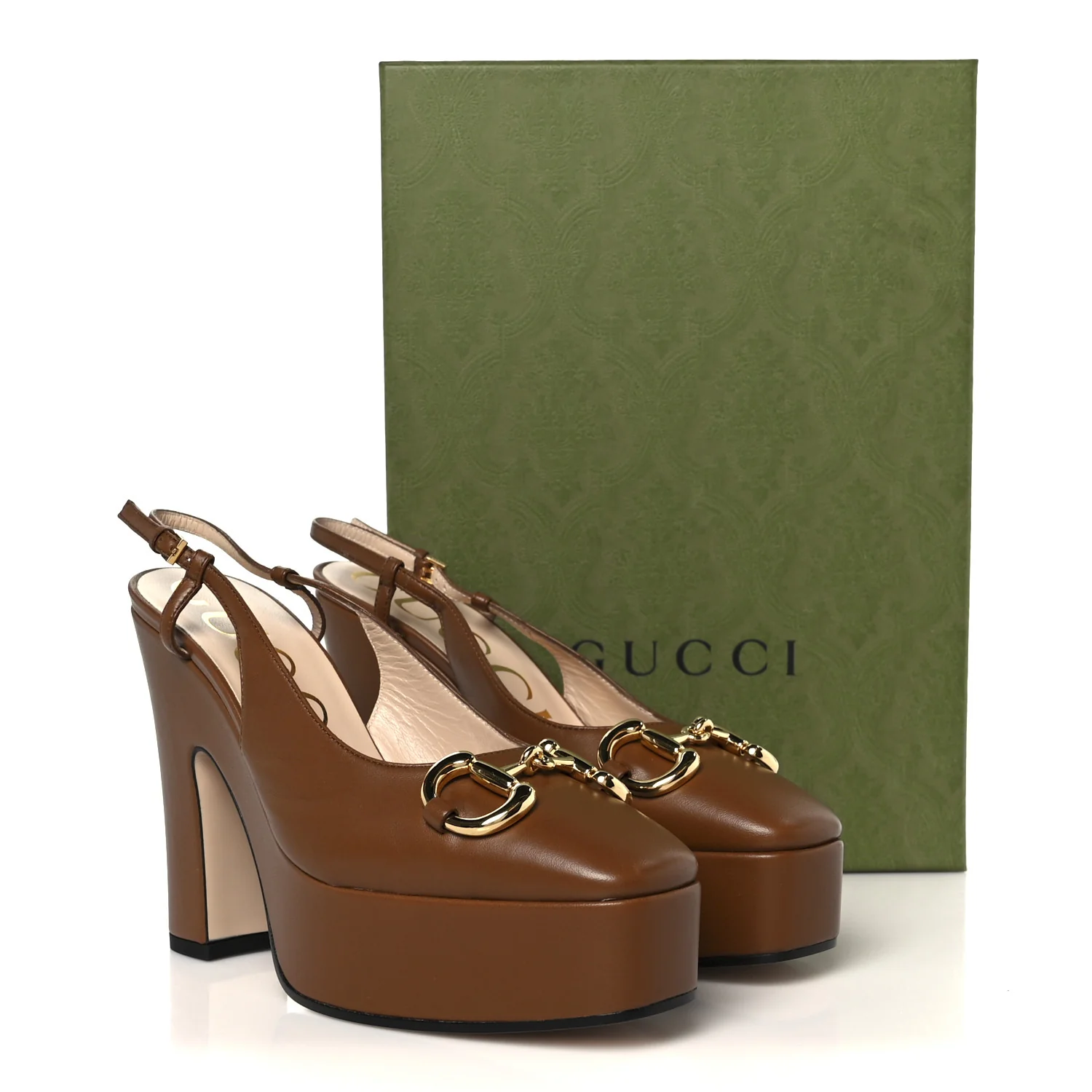 Nappa Horsebit Platform 35/120mm Slingback Pumps 37 Cuir - Image 9