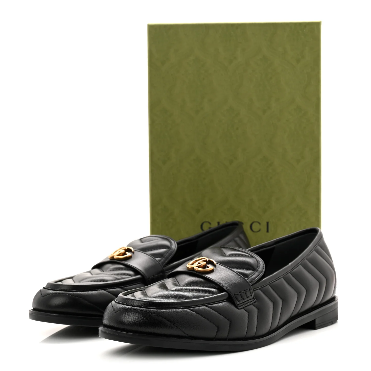 Nappa Matelasse Double G Marmont Loafers 42 Black - Image 10