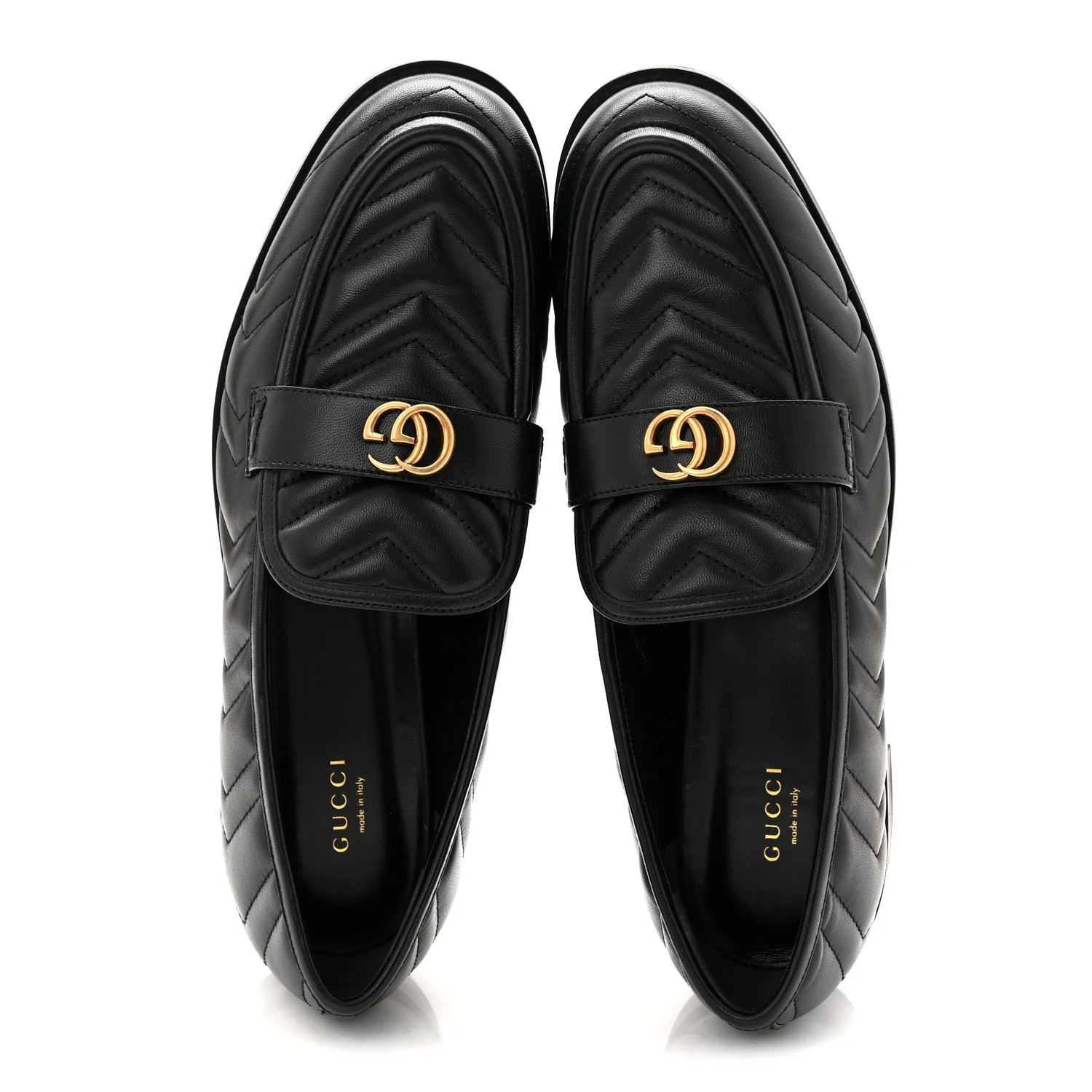 Nappa Matelasse Double G Marmont Loafers 42 Black - Image 2