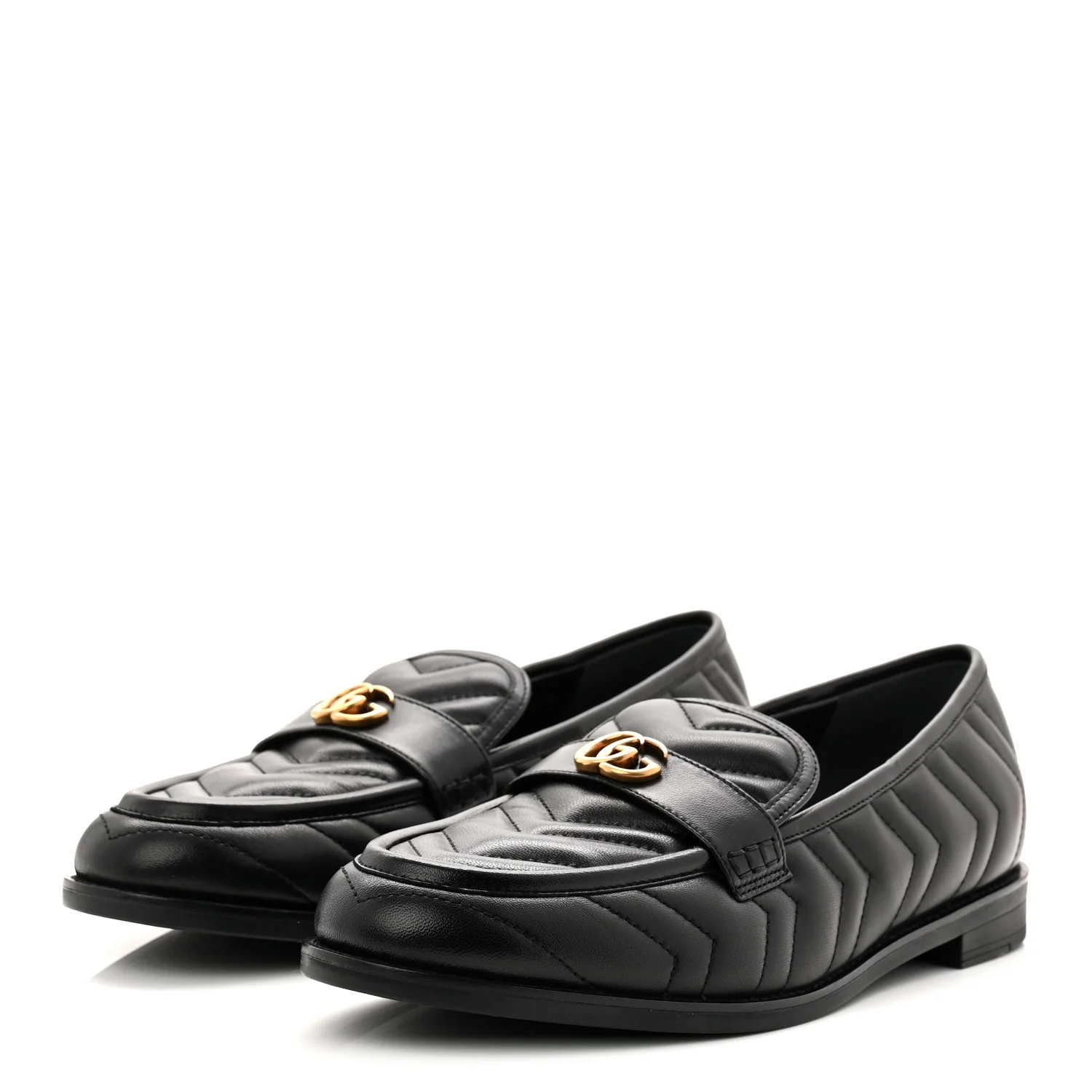 Nappa Matelasse Double G Marmont Loafers 42 Black - Image 4