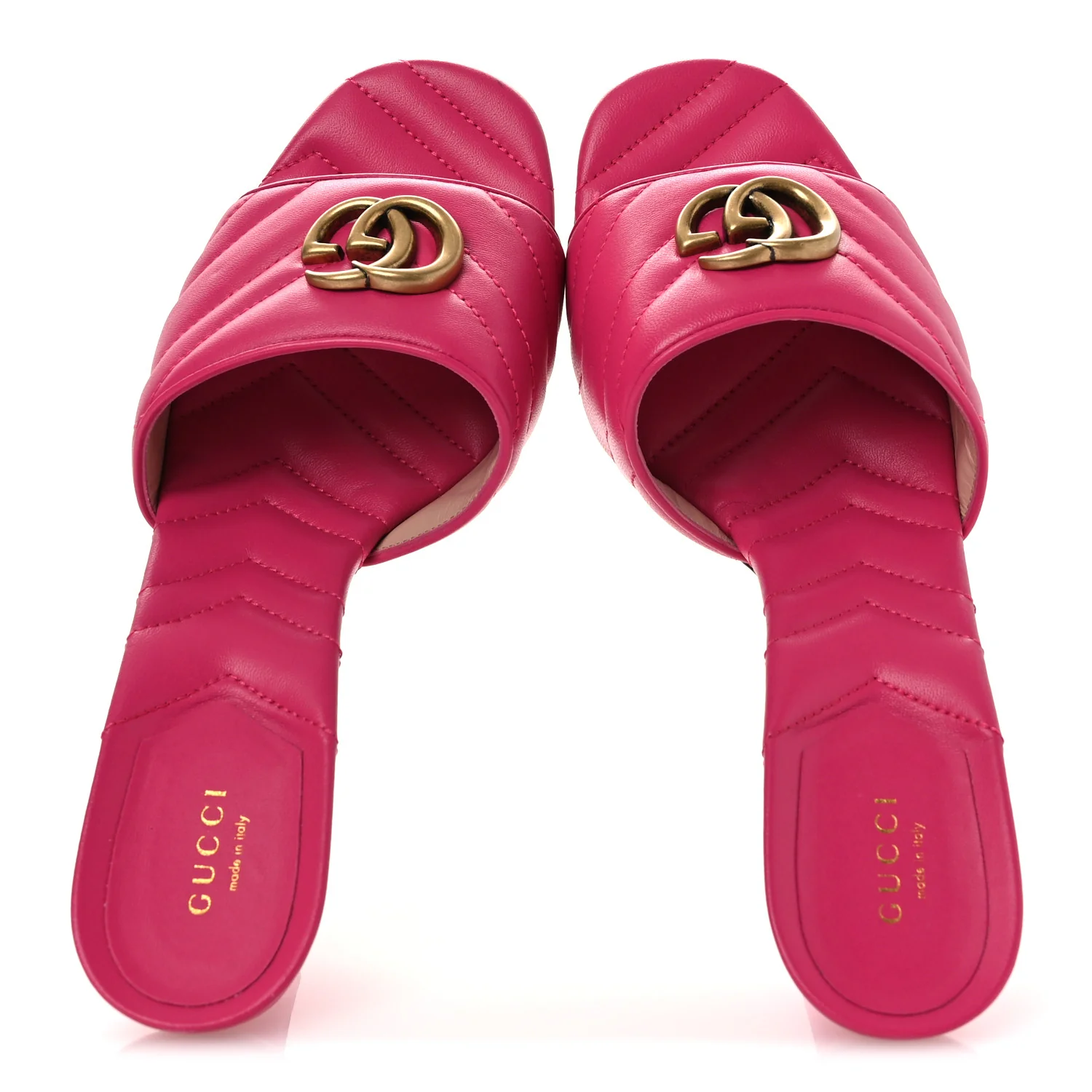 Nappa Matelasse GG Marmont 75mm Slide Sandals 41 Box Pink - Image 2