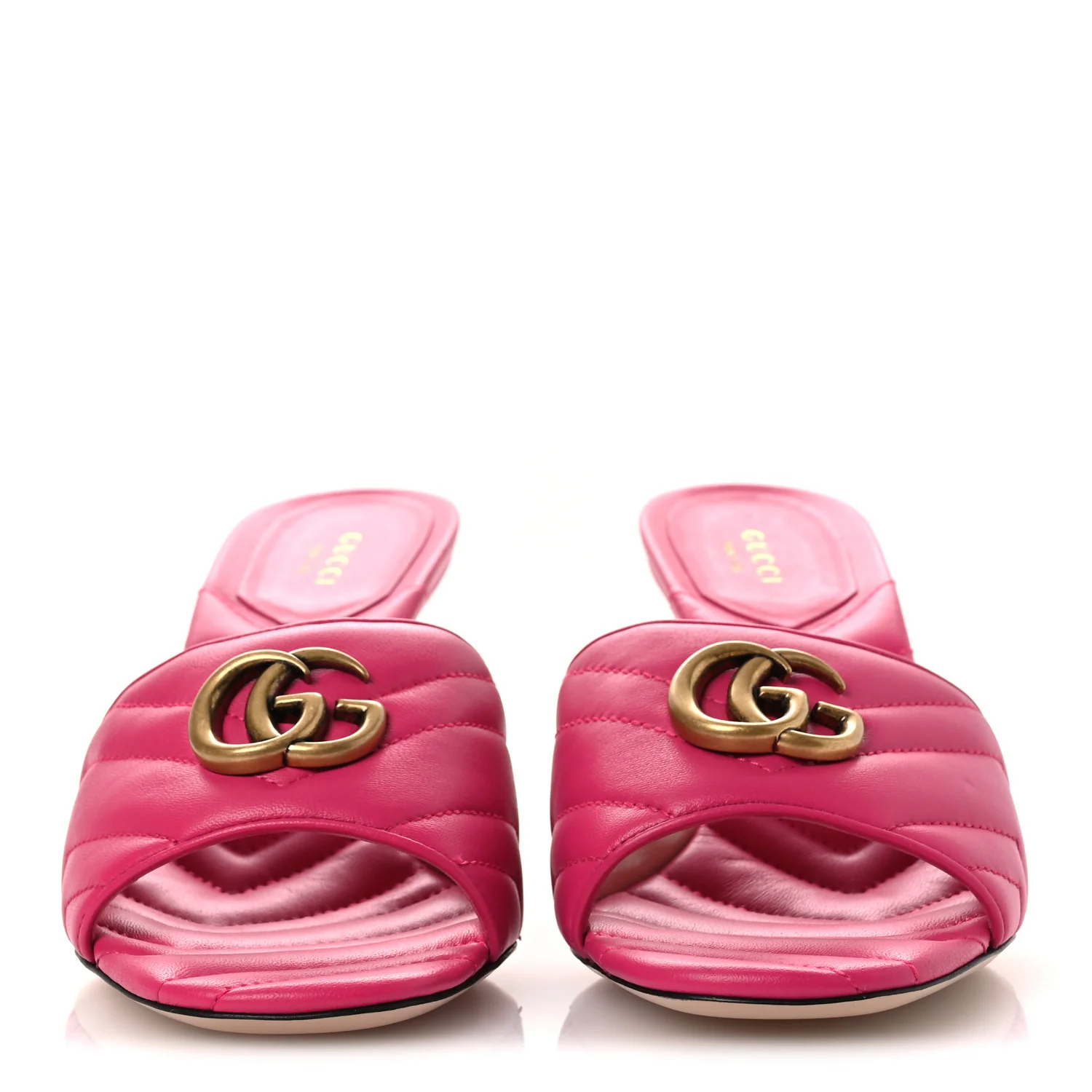 Nappa Matelasse GG Marmont 75mm Slide Sandals 41 Box Pink - Image 3