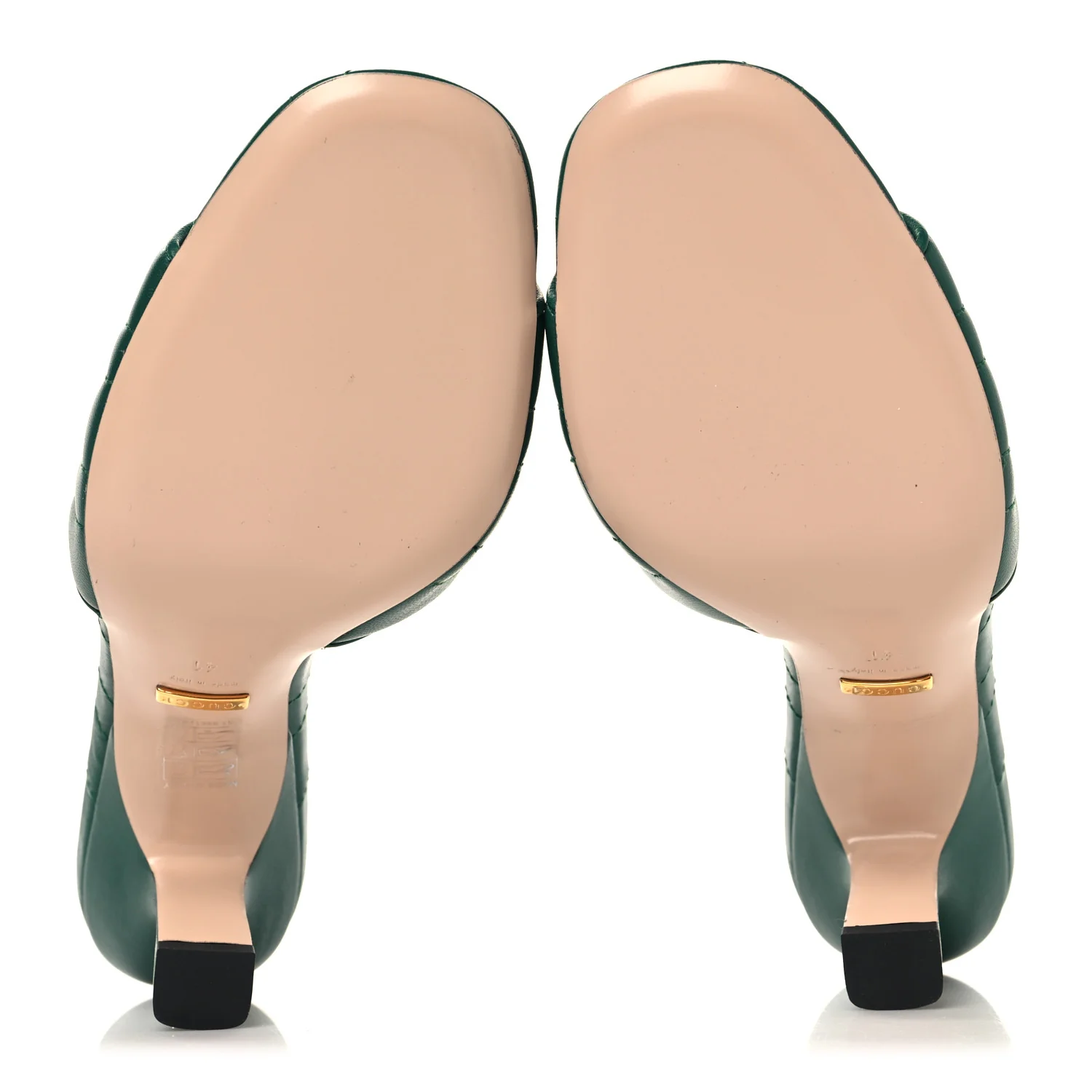 Nappa Matelasse GG Marmont 75mm Slide Sandals 41 Emerald - Image 6