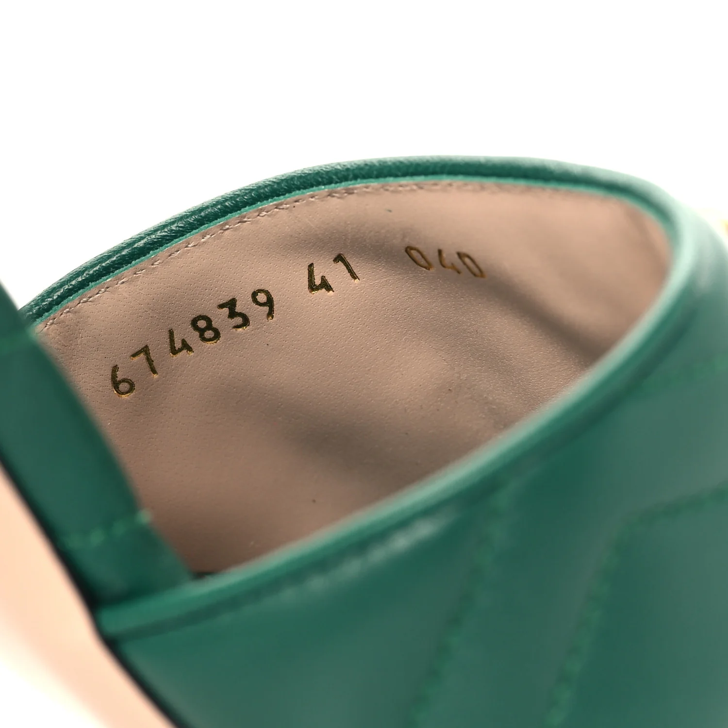 Nappa Matelasse GG Marmont 75mm Slide Sandals 41 Emerald - Image 7