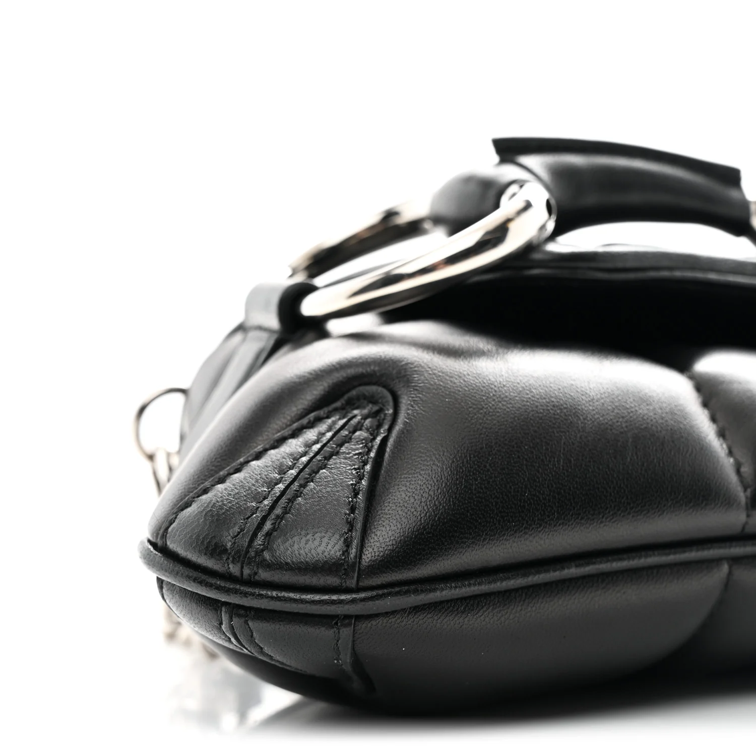 Nappa Vertical Matelasse Small Maxi Horsebit Chain Shoulder Bag Black - Image 9