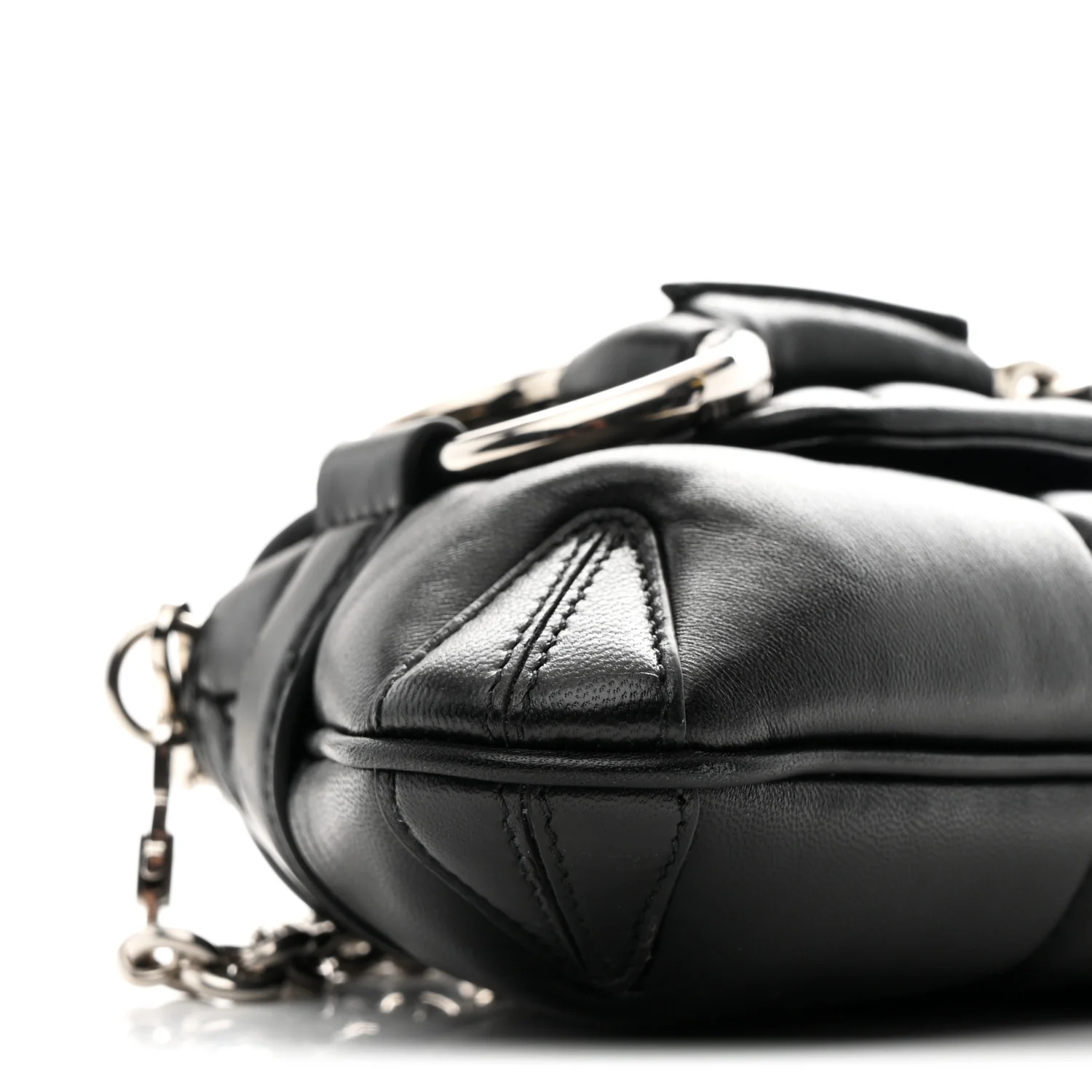 Nappa Vertical Matelasse Small Maxi Horsebit Chain Shoulder Bag Black - Image 16
