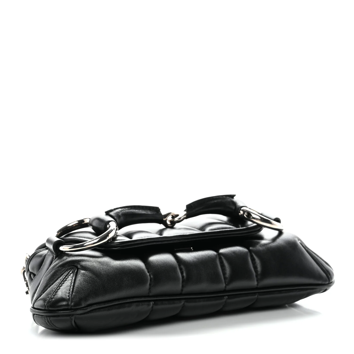 Nappa Vertical Matelasse Small Maxi Horsebit Chain Shoulder Bag Black - Image 3