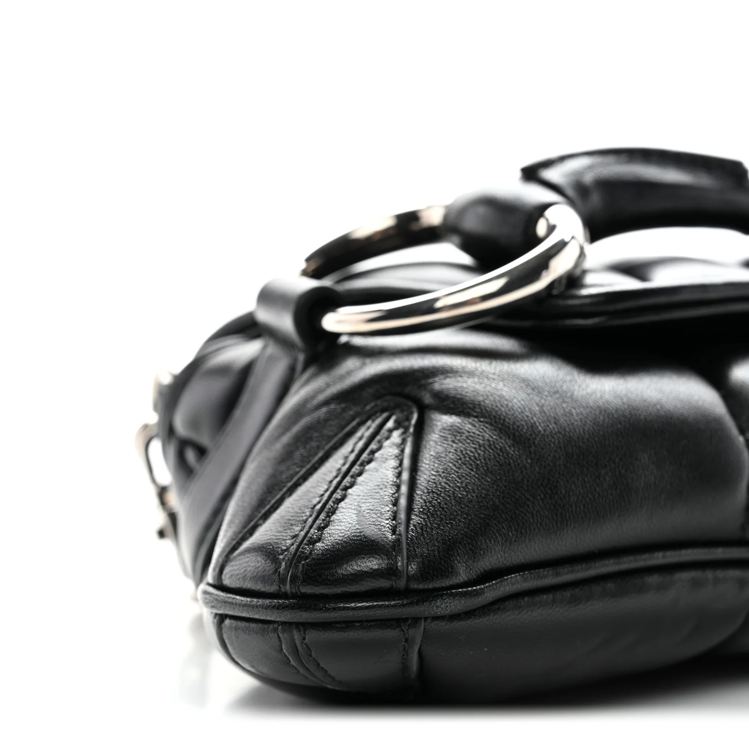 Nappa Vertical Matelasse Small Maxi Horsebit Chain Shoulder Bag Black - Image 9