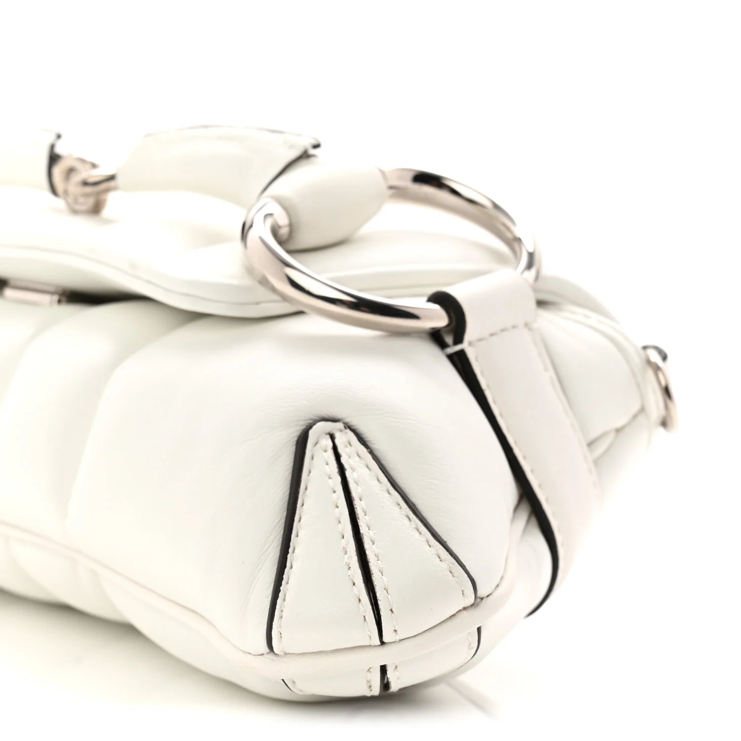 Nappa Vertical Matelasse Small Maxi Horsebit Chain Shoulder Bag Great White - Image 18