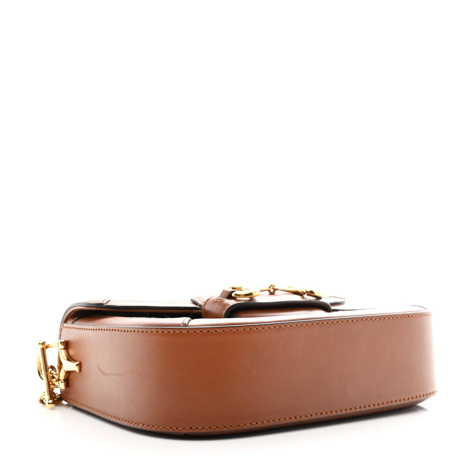 New Canvas Charisma Calfskin Crystal GG Monogram Mini Horsebit 1955 Shoulder Bag Camel Ebony - Image 4