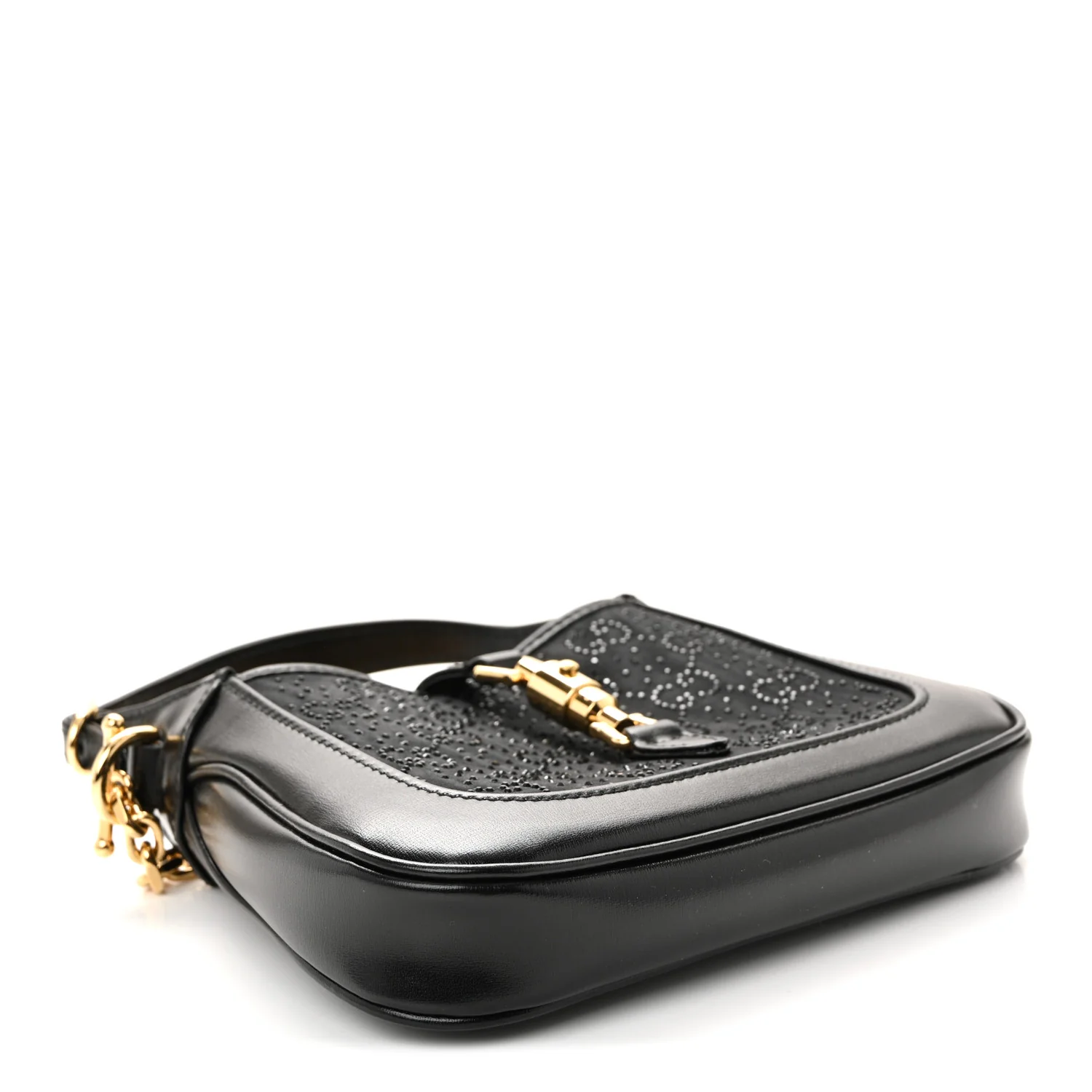 New Canvas Charisma Calfskin Crystal GG Monogram Mini Jackie 1961 Hobo Black - Image 4