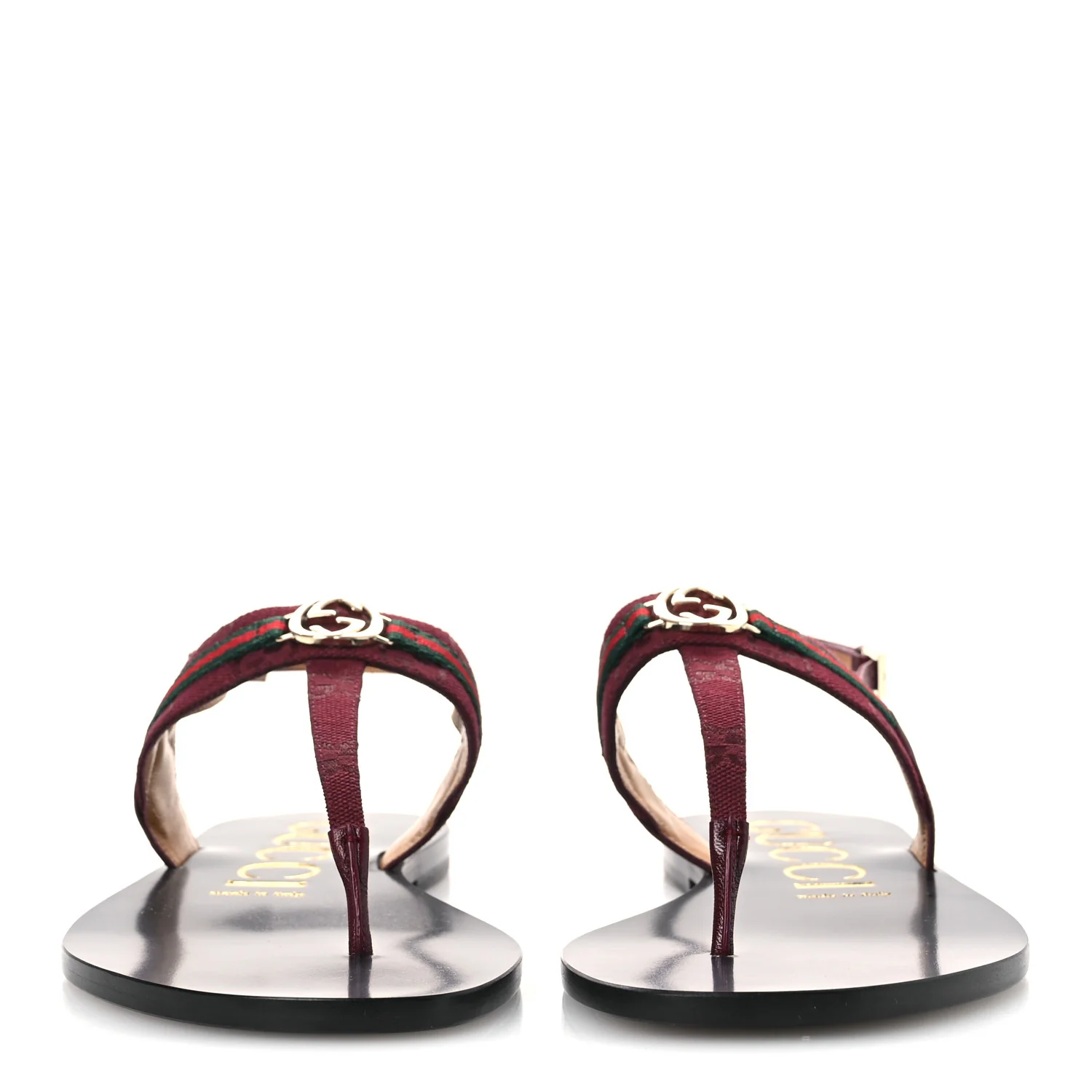 New Canvas GG Malaga Kid Web Interlocking G Womens Thong Sandals 39.5 Rosso Ancora - Image 3