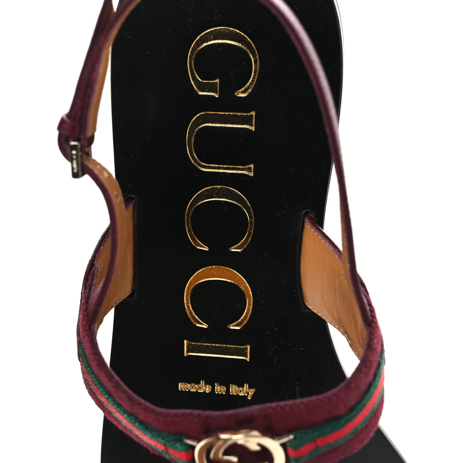 New Canvas GG Malaga Kid Web Interlocking G Womens Thong Sandals 39.5 Rosso Ancora - Image 9