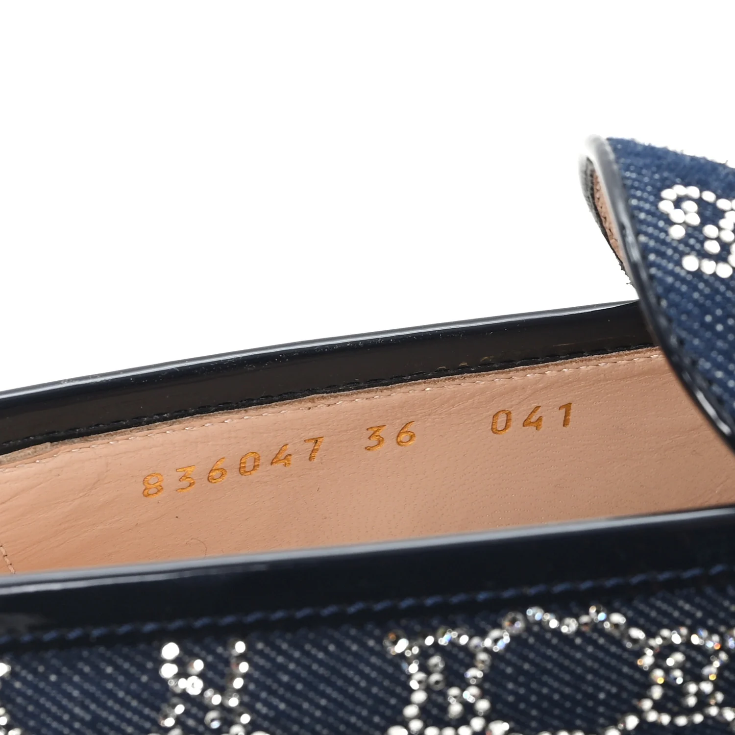New Denim Crystal GG Monogram Womens 1953 Horsebit Jordaan Loafer 36 Blue - Image 9