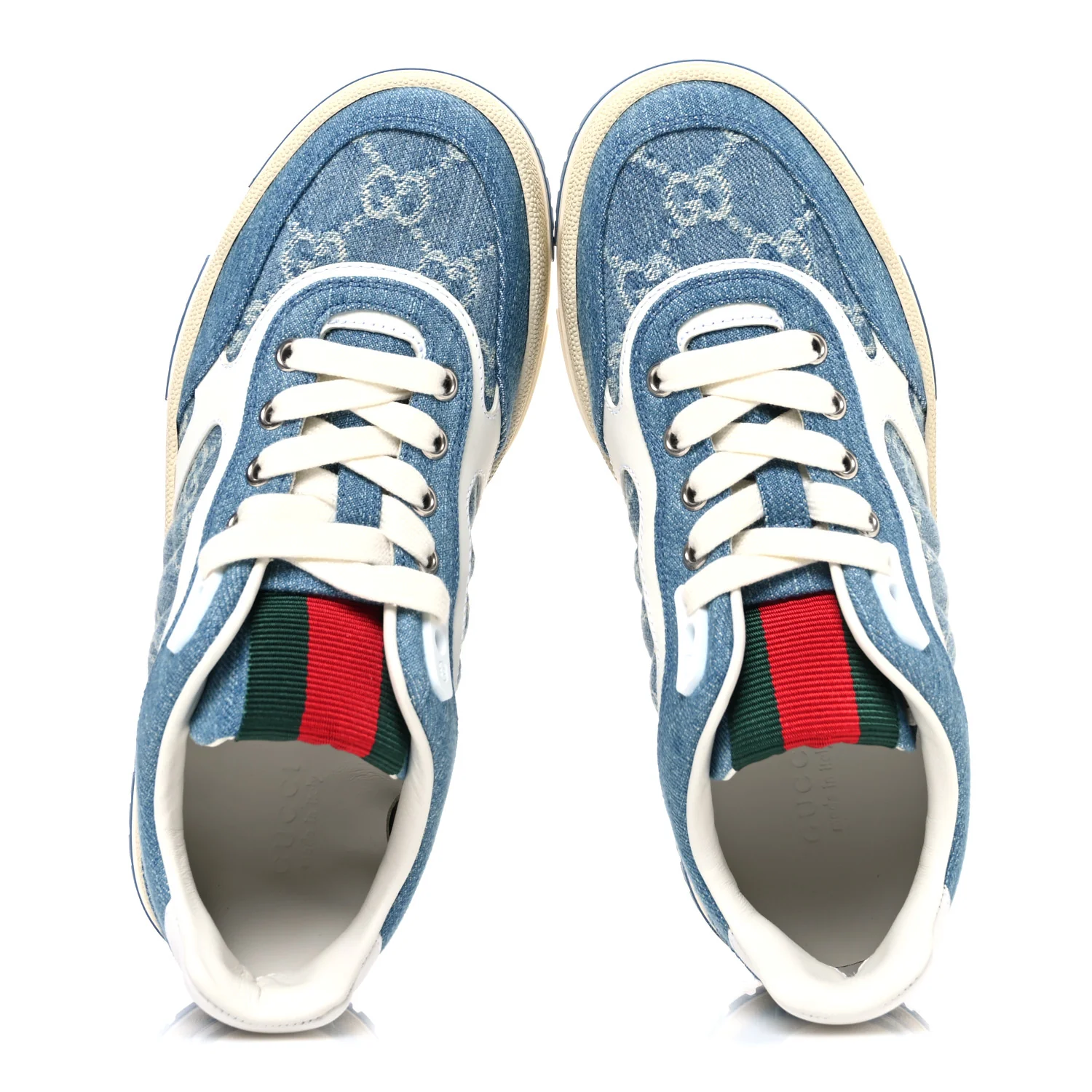 New Denim Delave GG Monogram Womens Re-Web Sneakers 36 Light Blue Royale - Image 2