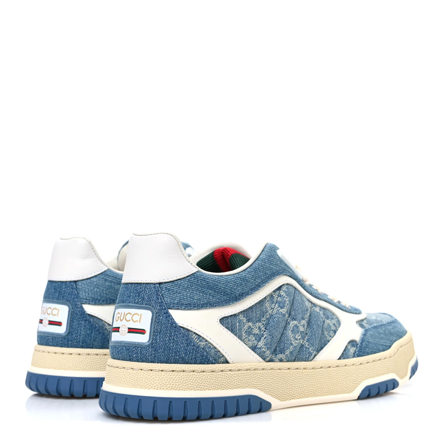 New Denim Delave GG Monogram Womens Re-Web Sneakers 36 Light Blue Royale - Image 5